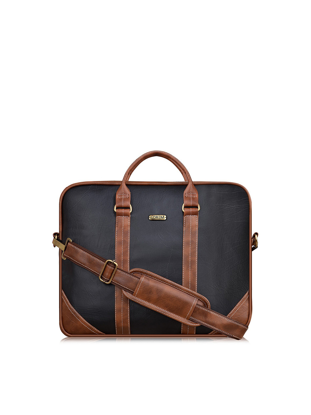 

LOREM Unisex Blue & Brown Textured Laptop Bag