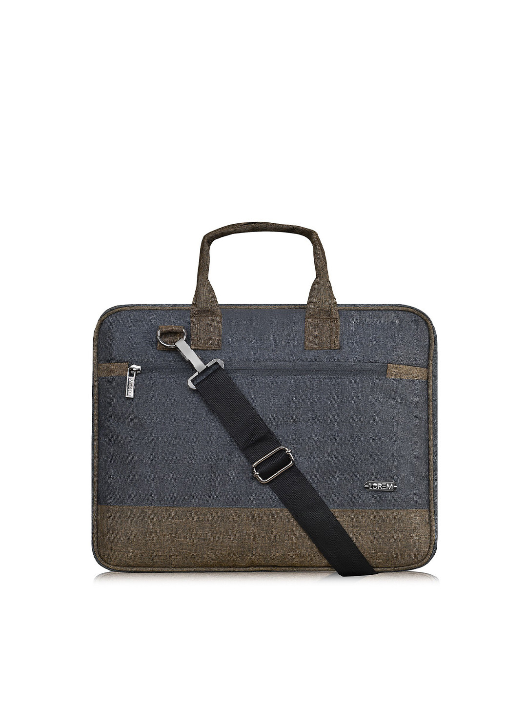 

LOREM Unisex Grey & Khaki Laptop Bag