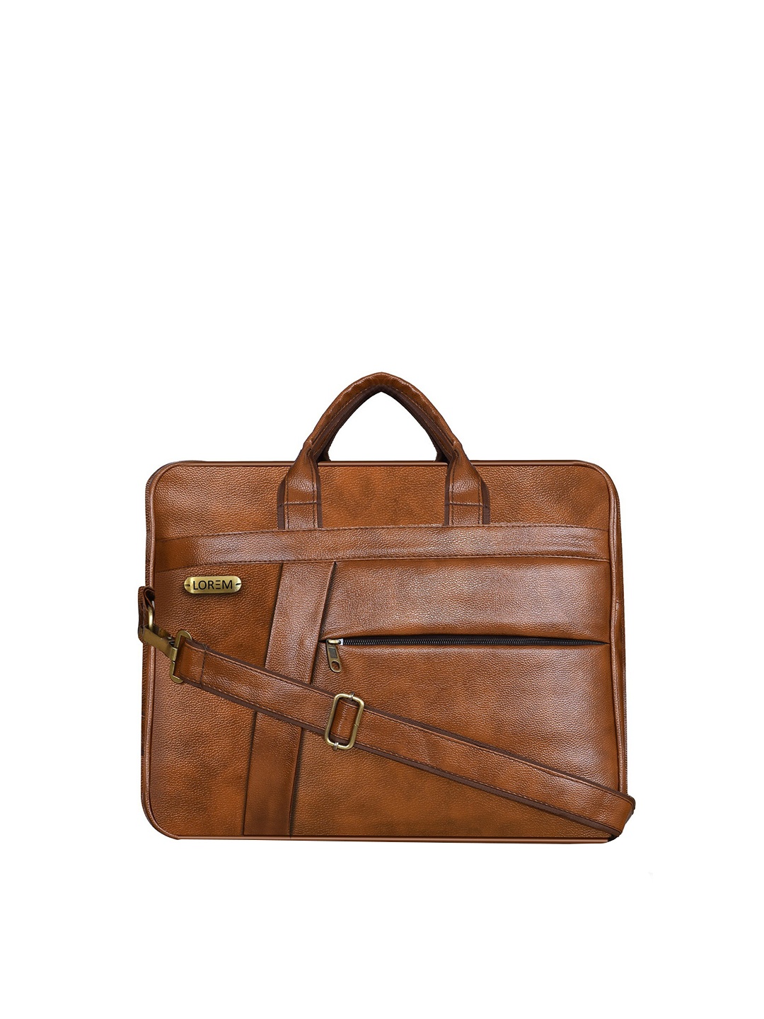 

LOREM Unisex Orange Textured Faux Leather Formal Laptop Bag