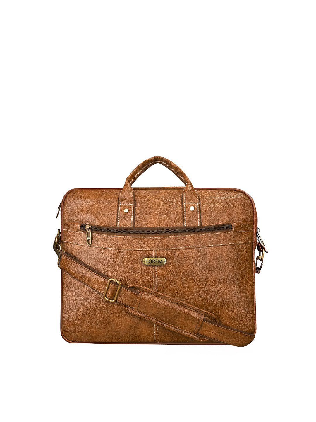 

LOREM Unisex Tan Leather Laptop Bag