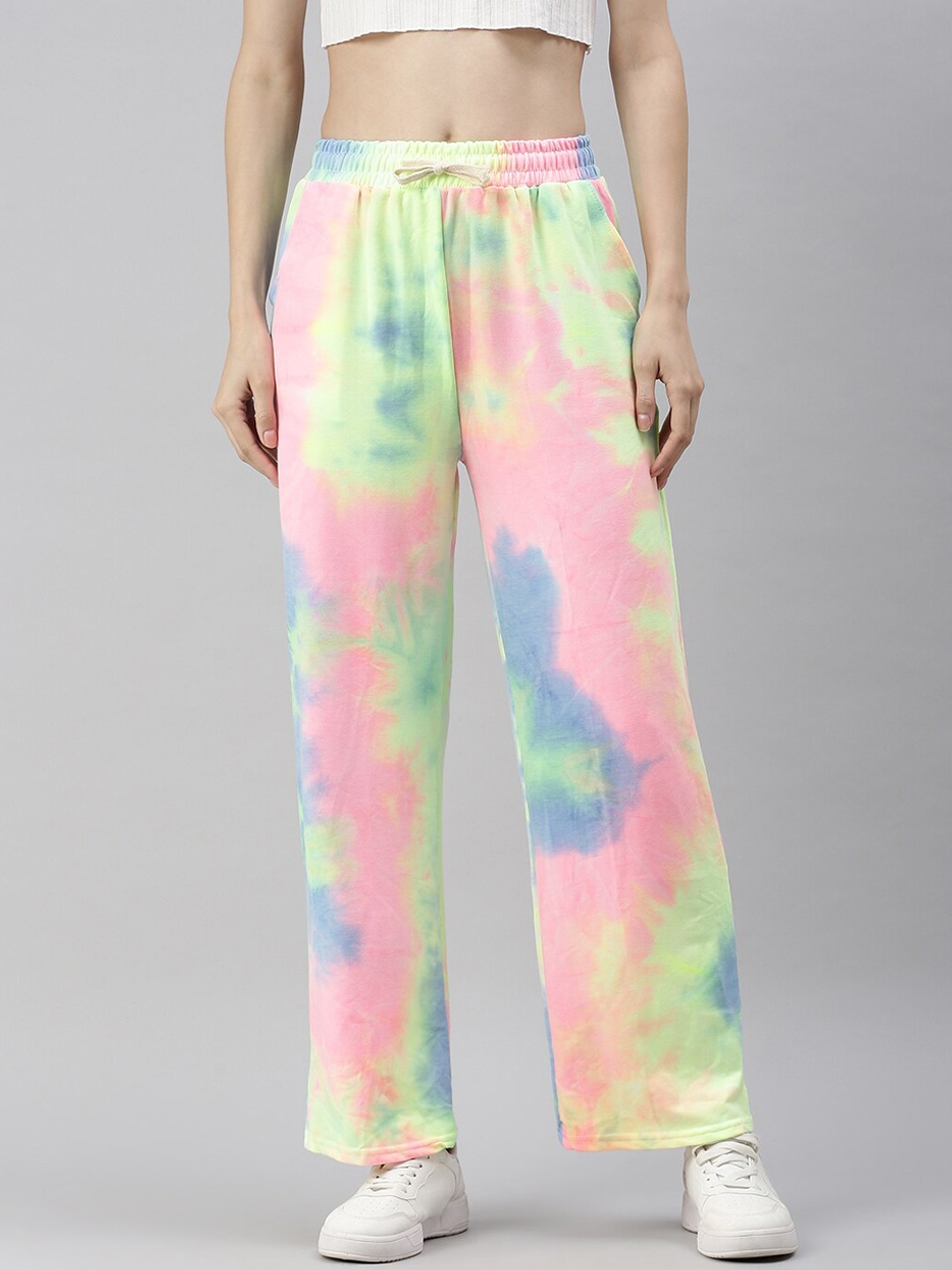 

SHOWOFF Women's Loose Fit Multi Tie and Dye Track Pant