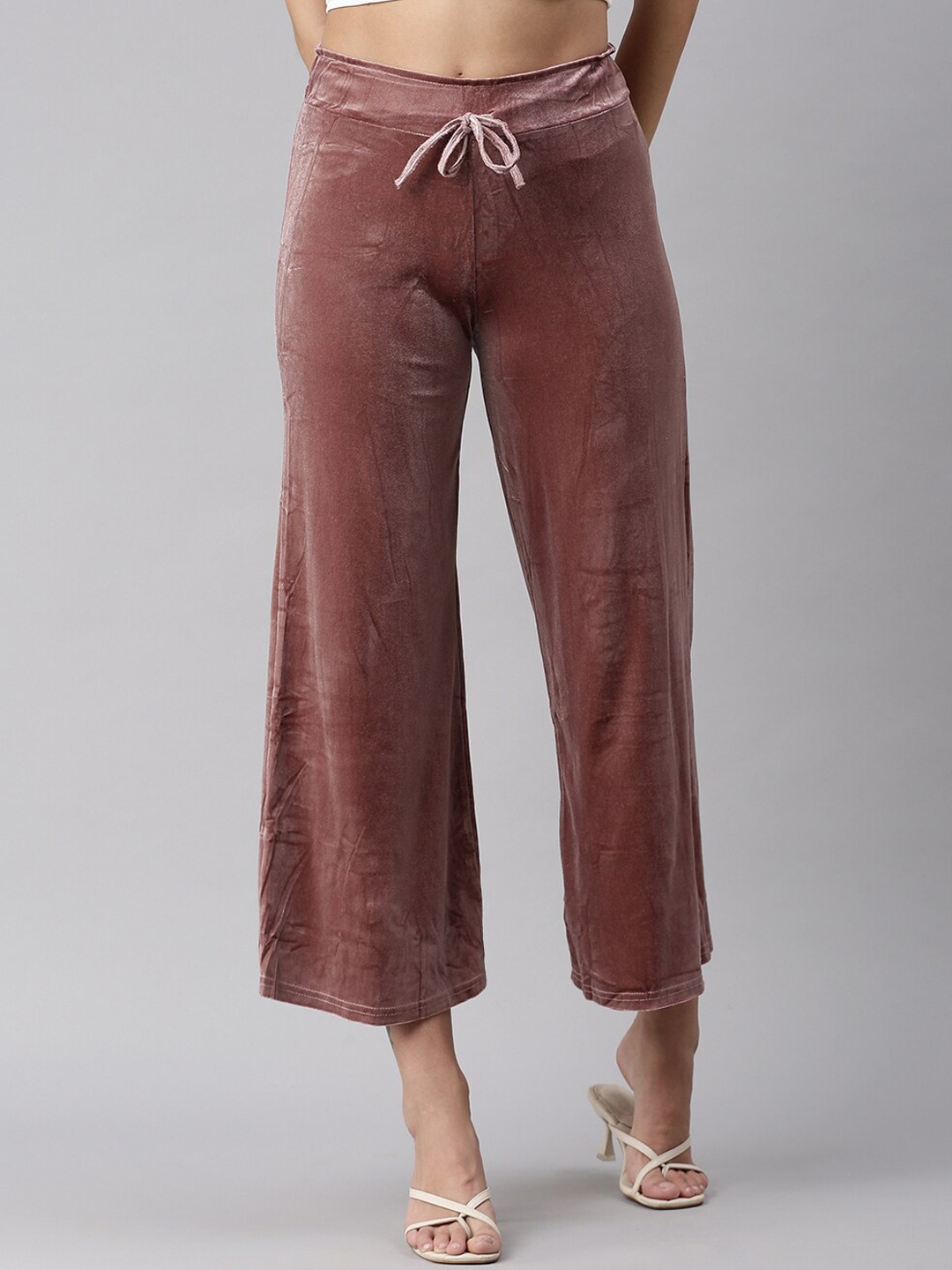 

SHOWOFF Women Mauve Flared High-Rise Trousers