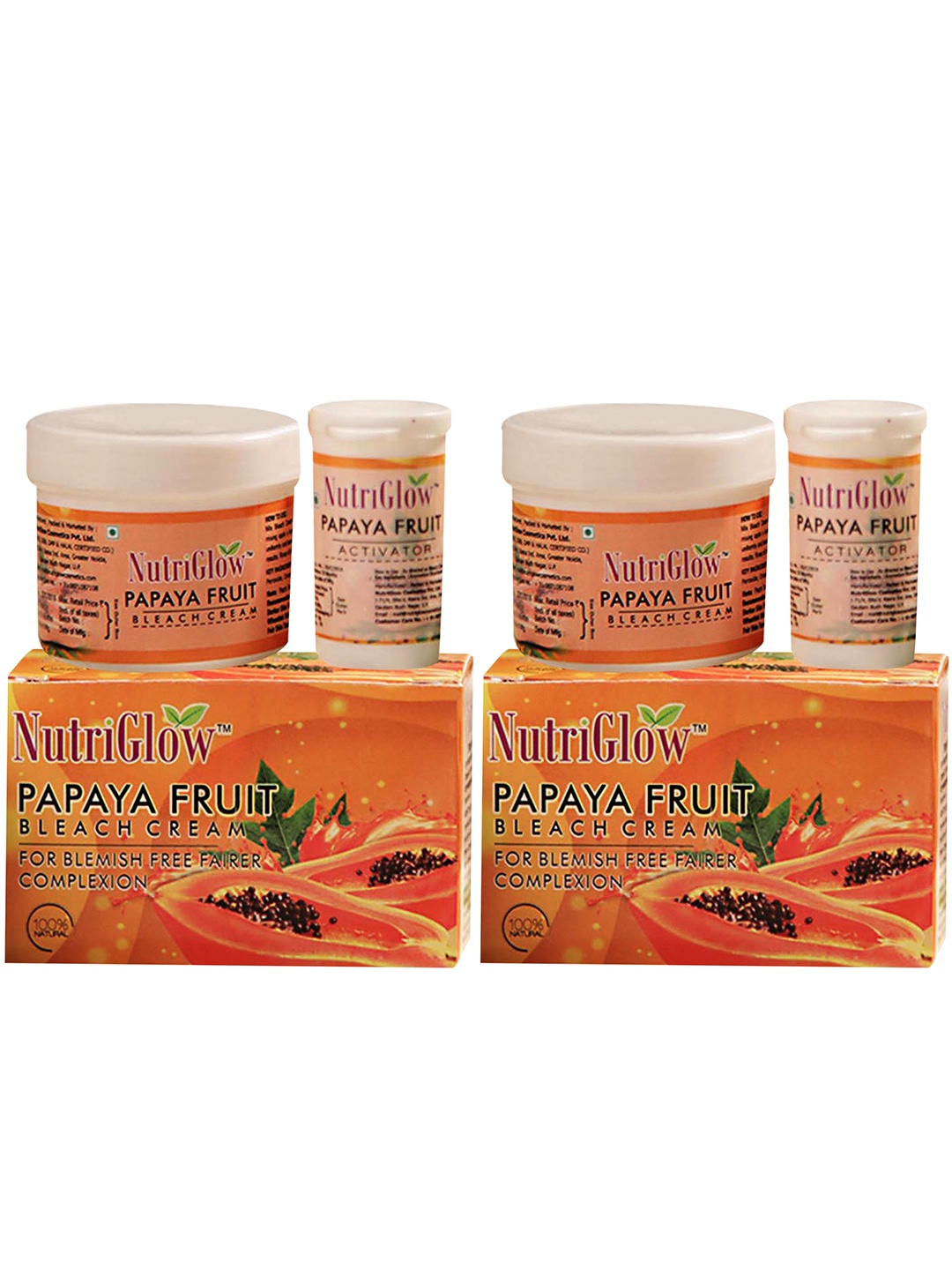 

NutriGlow Pack Of 2 Papaya Fruit Bleach Cream 86g, Orange