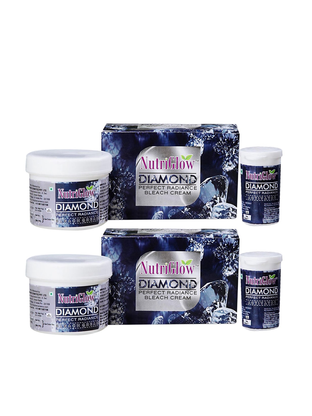 

NutriGlow Pack Of 2 Diamond Perfect Radiance Bleach Cream 86g, Blue