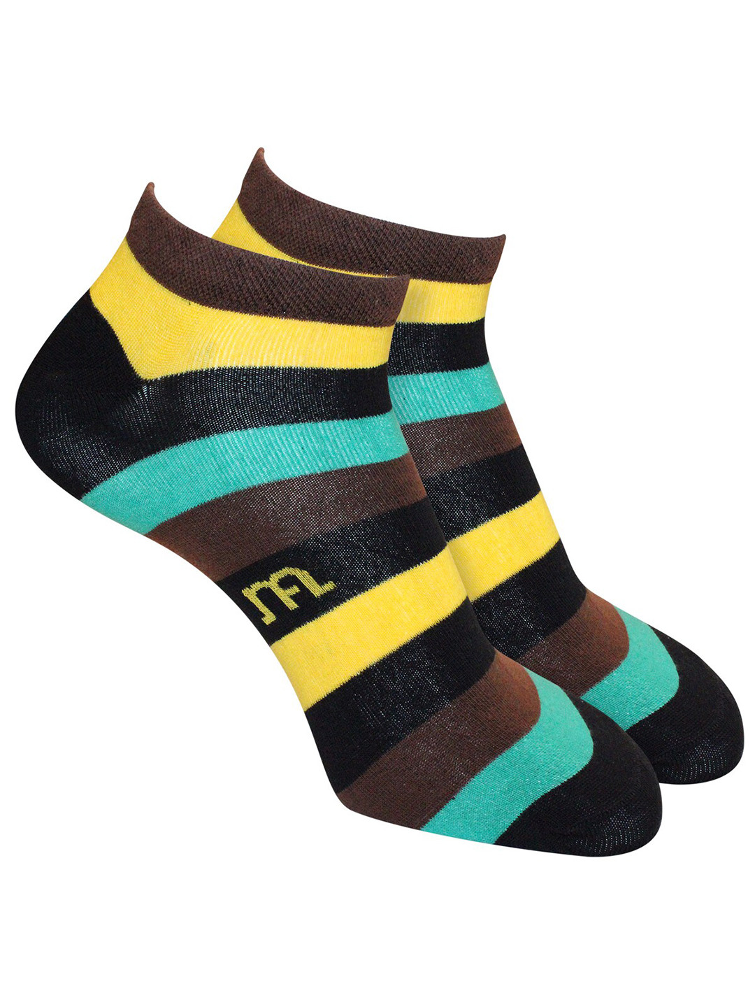 

Man Arden Men Brown Striped Cotton Ankle Length Socks