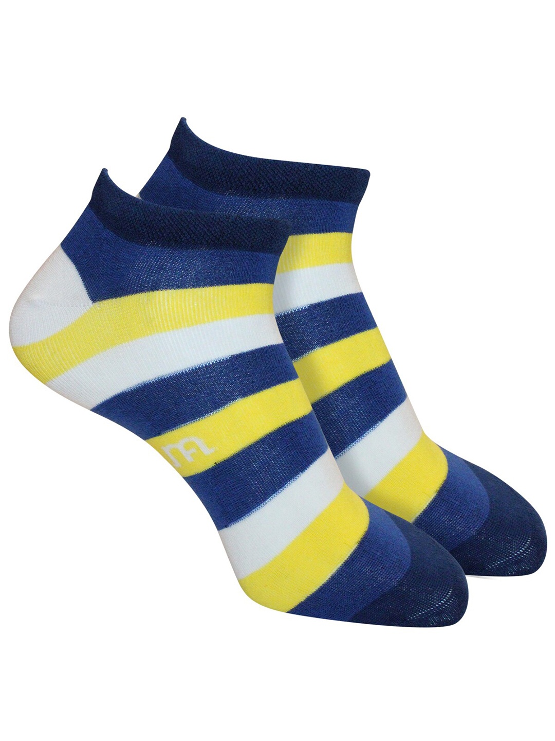 

Man Arden Men Blue & White Striped Ankle Length Socks