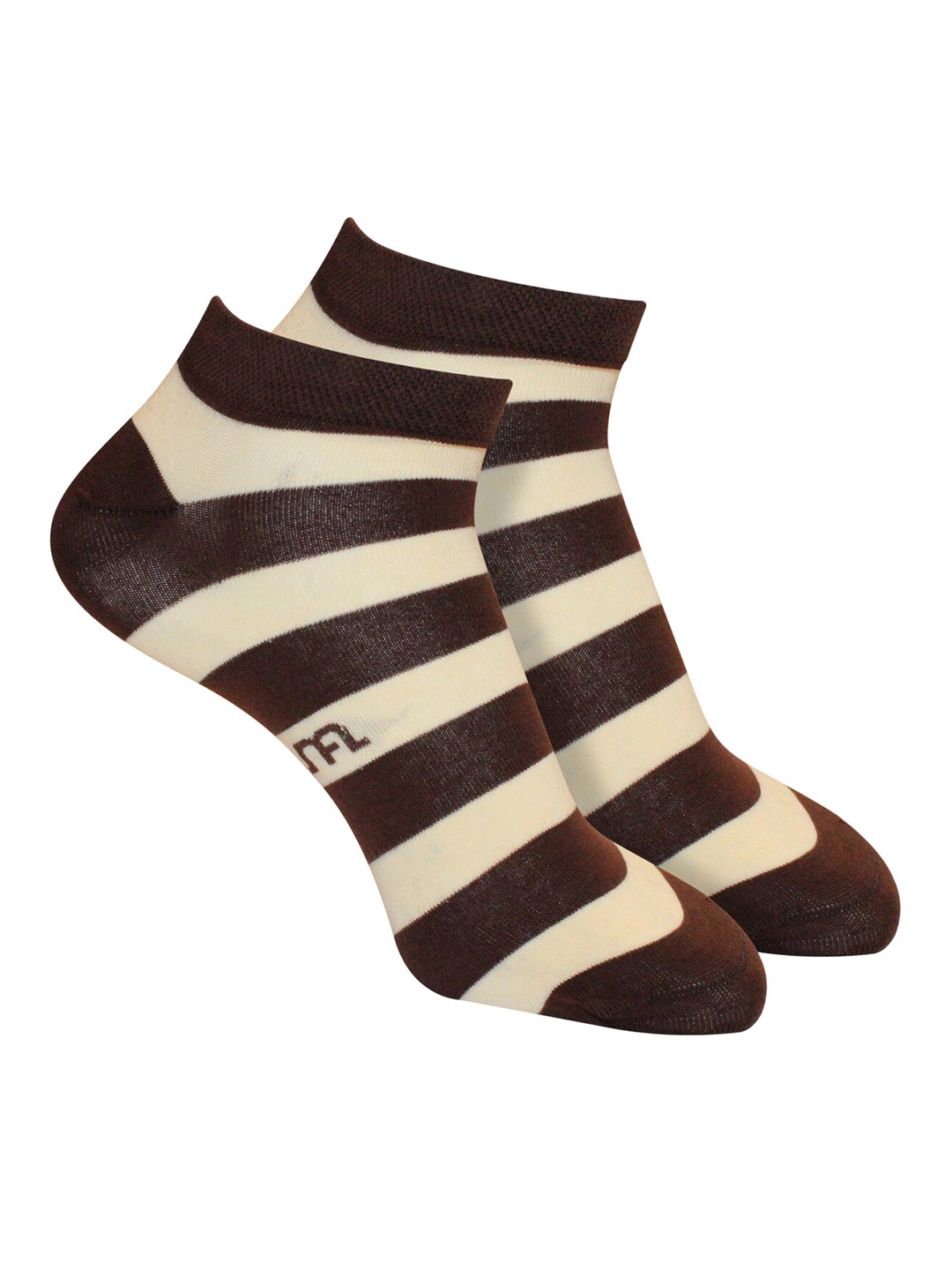 

Man Arden Men Brown & Beige Striped Ankle-Length Socks