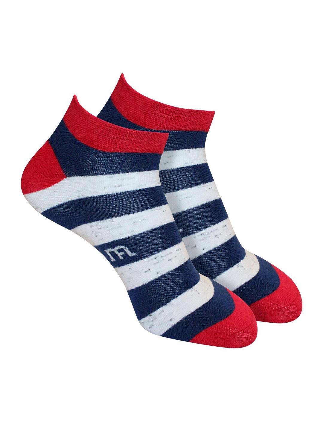 

Man Arden Men Blue Striped Ankle-Length Socks