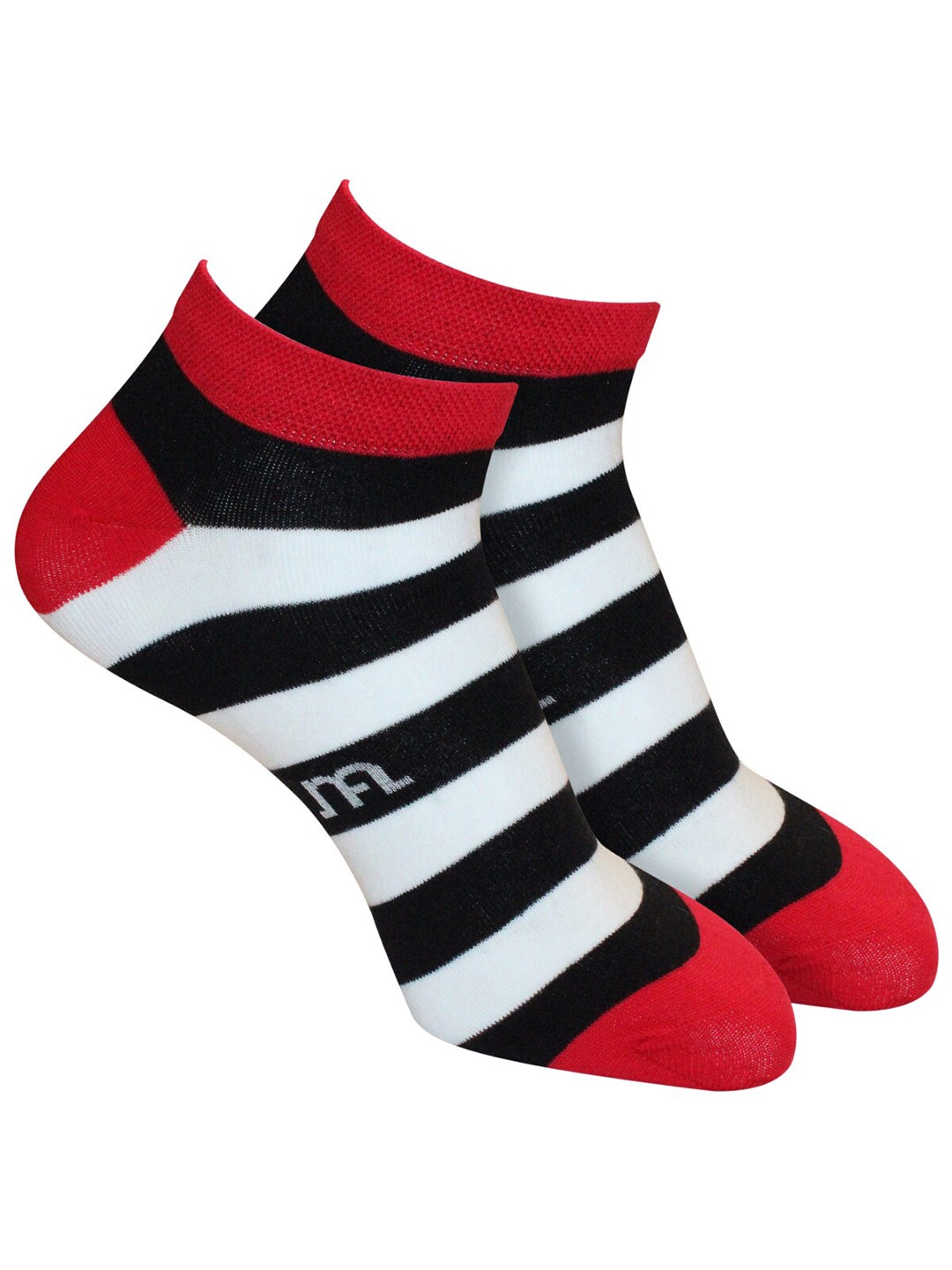 

Man Arden Men Red & White Striped Ankle Length Socks