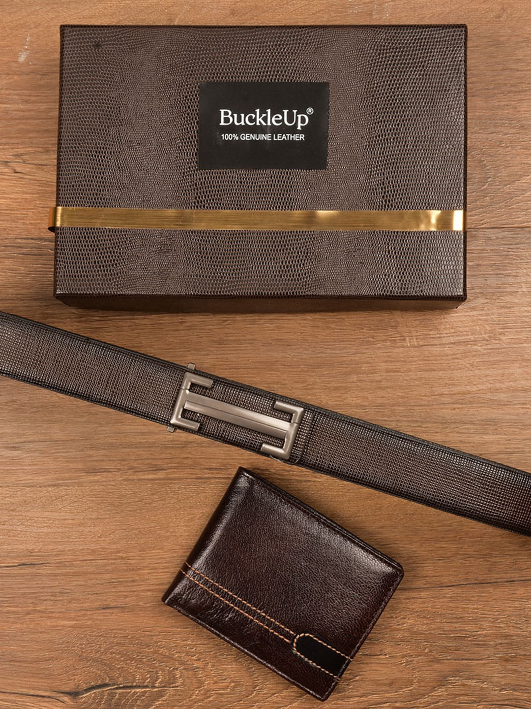 

BuckleUp Men Brown Solid Accessory Gift Set