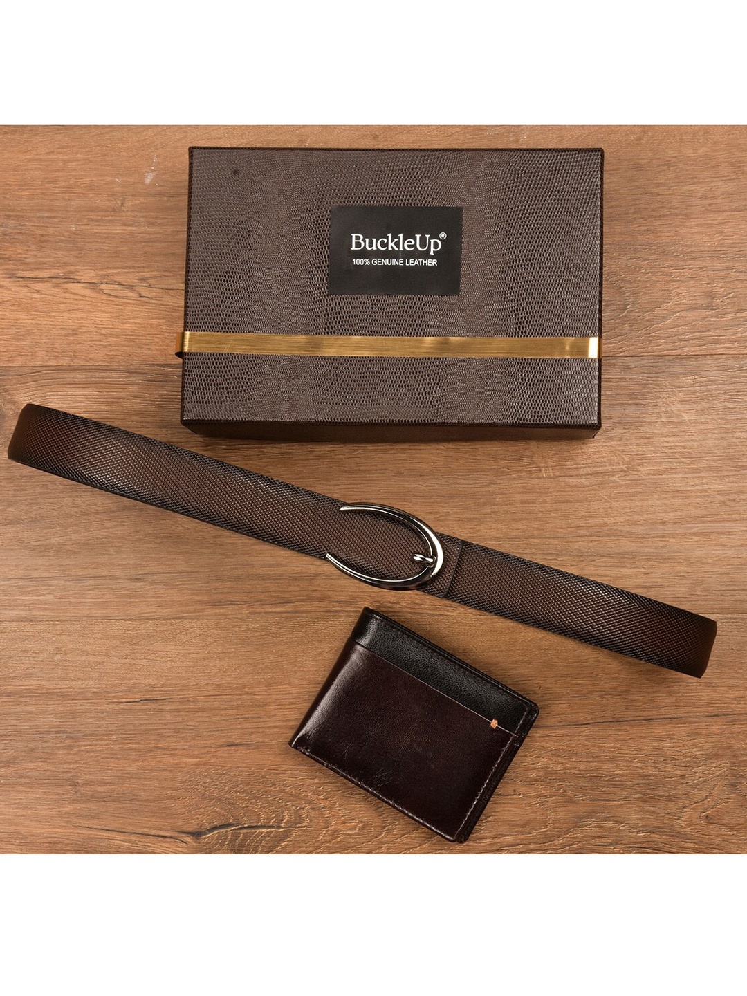 

BuckleUp Men Brown Solid Accessory Gift Set