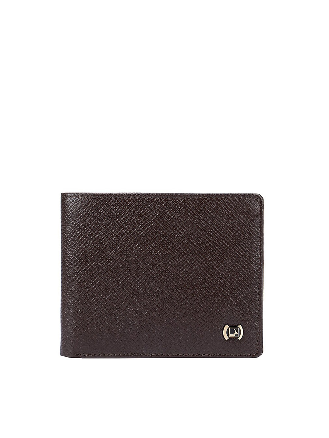 

Da Milano Men Brown Textured Leather Two Fold Wallet