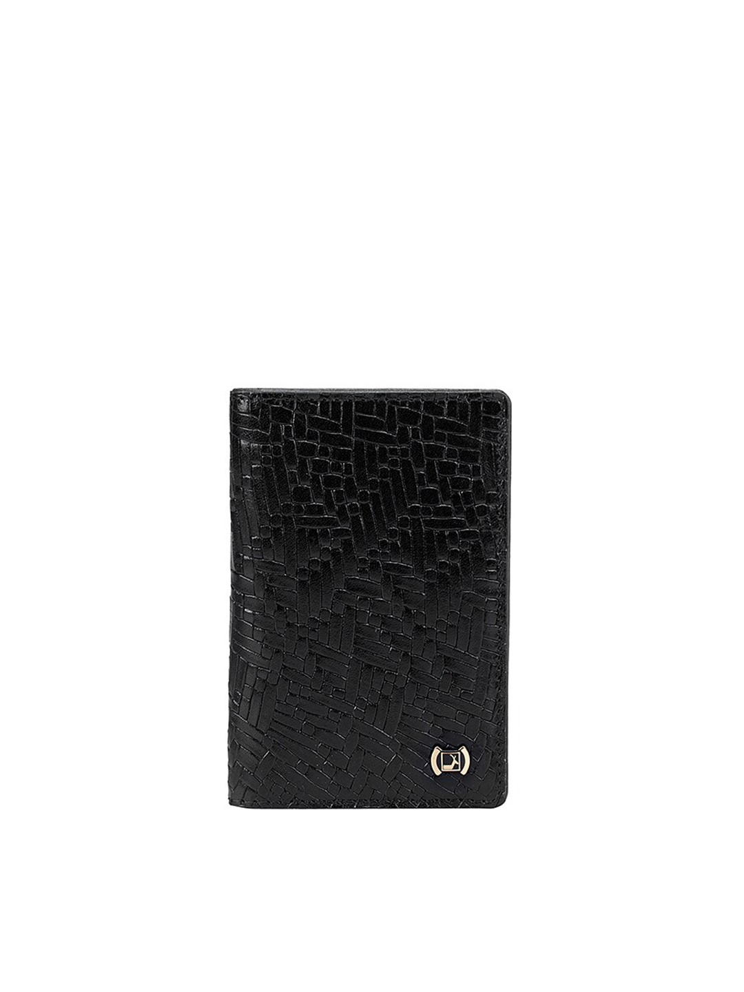 

Da Milano Men Black Textured Leather Card Holder
