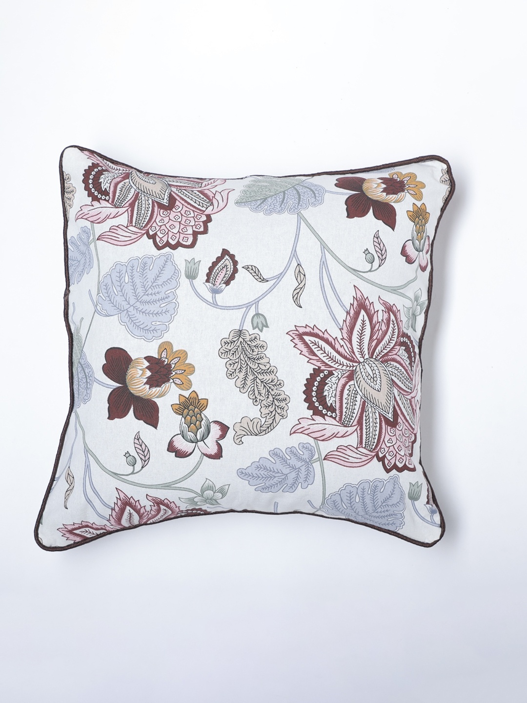 

Jaipur Folk Set of 5 Floral Square Cushion Covers, White