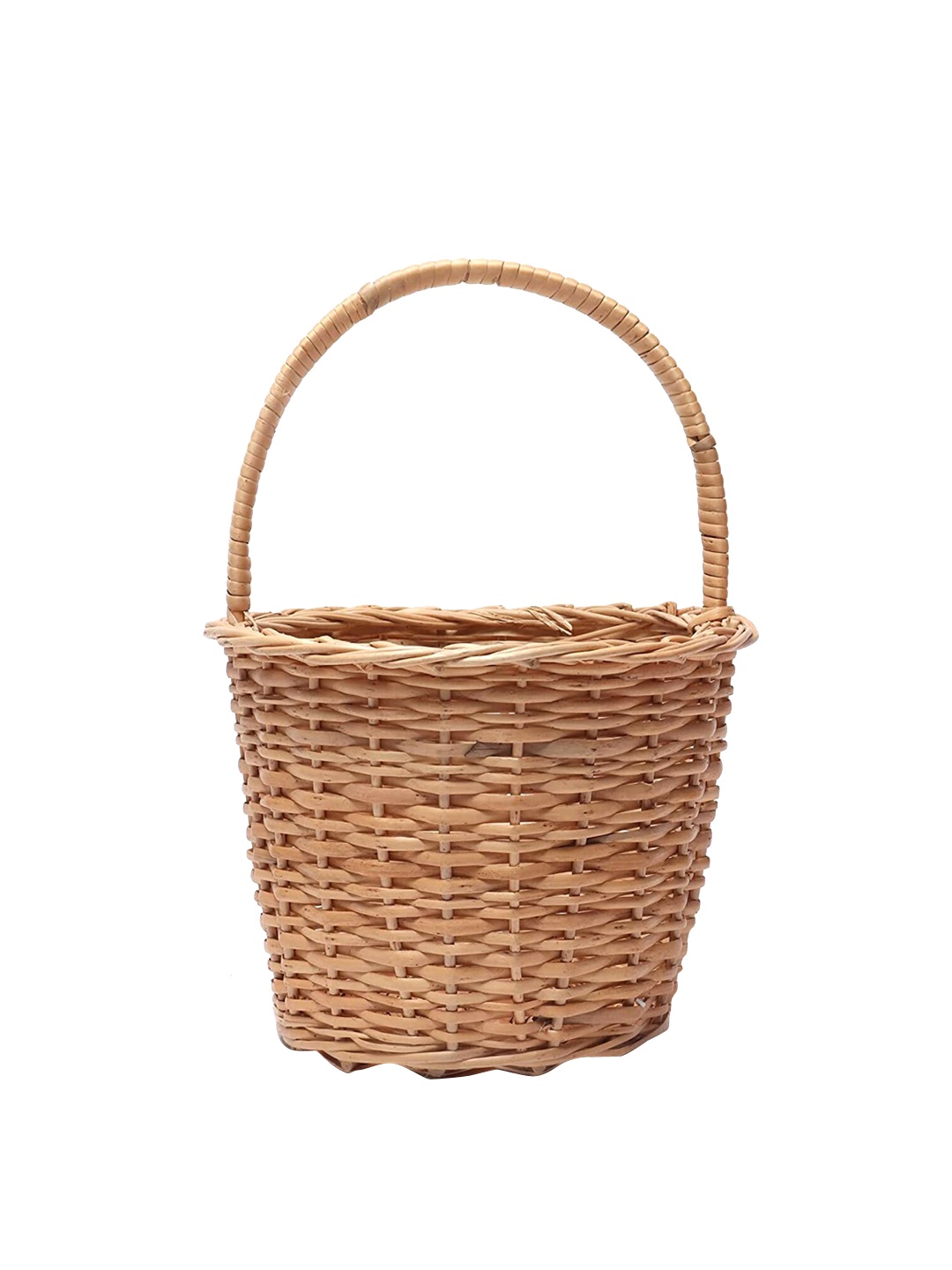 

HABERE INDIA Brown Handcrafted Bamboo Wicker Bucket Basket