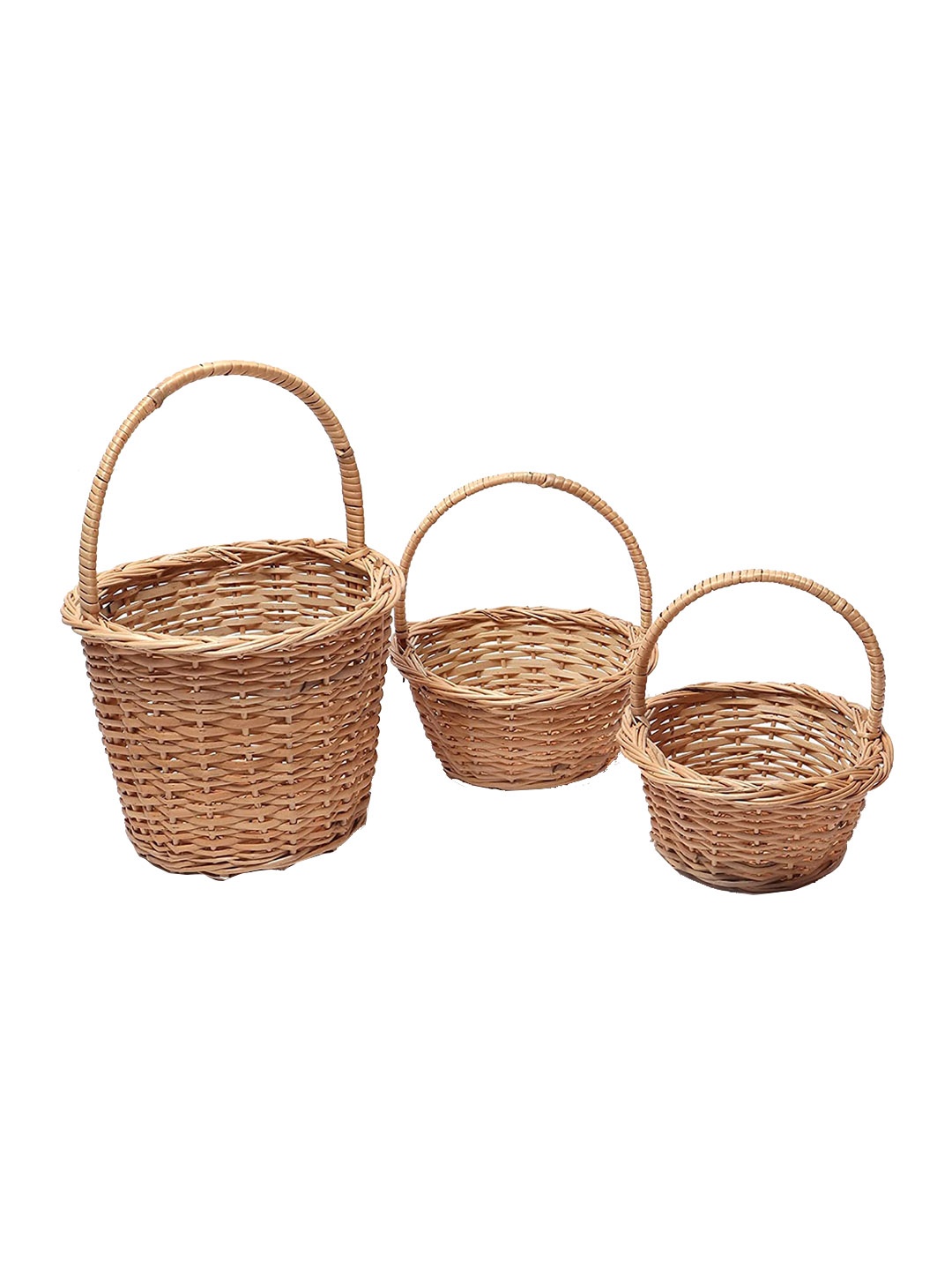 

HABERE INDIA Brown Set Of 3 Bamboo Fruit &Vegetable Basket