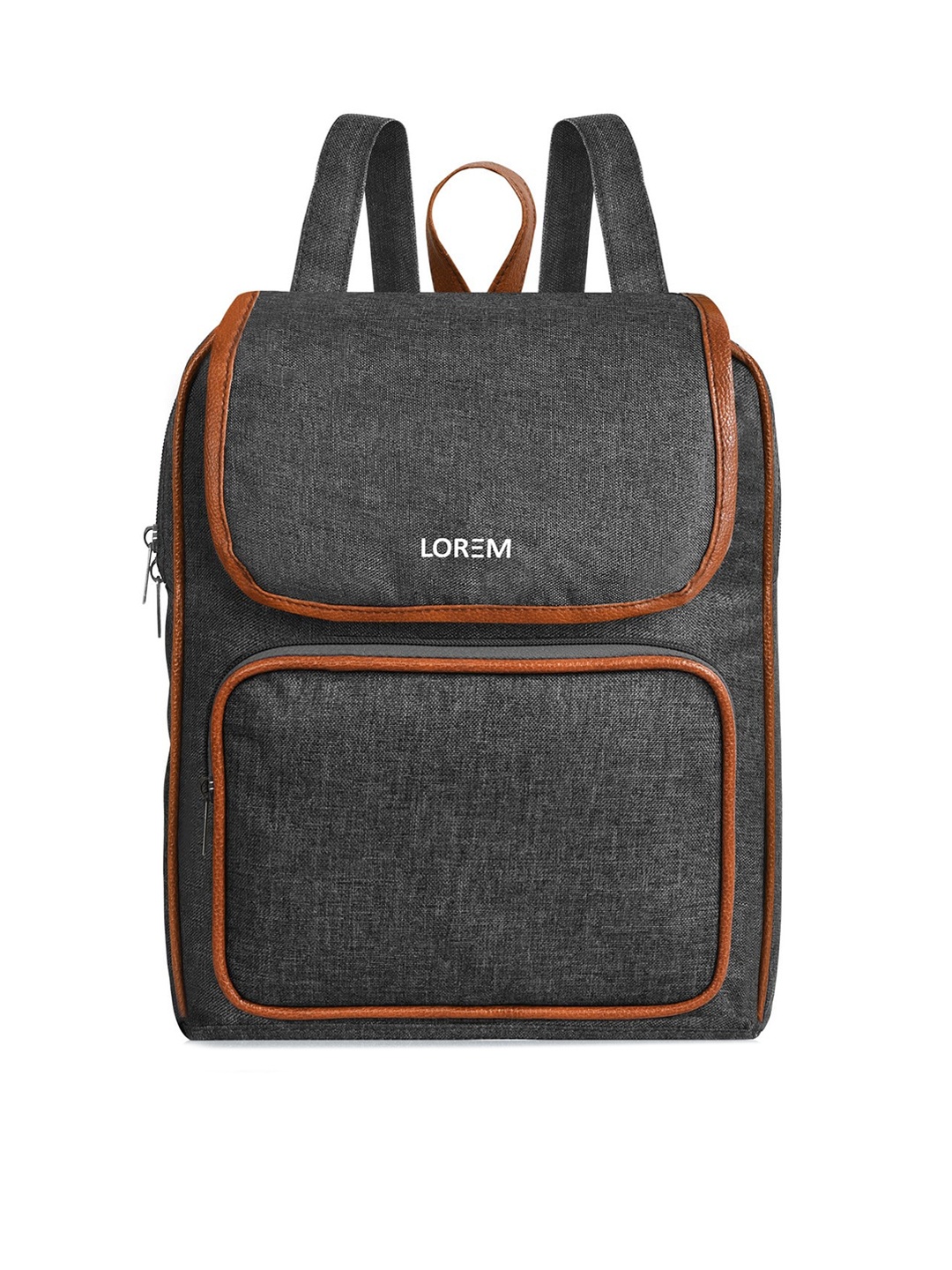 

LOREM Women Grey & Orange Backpack