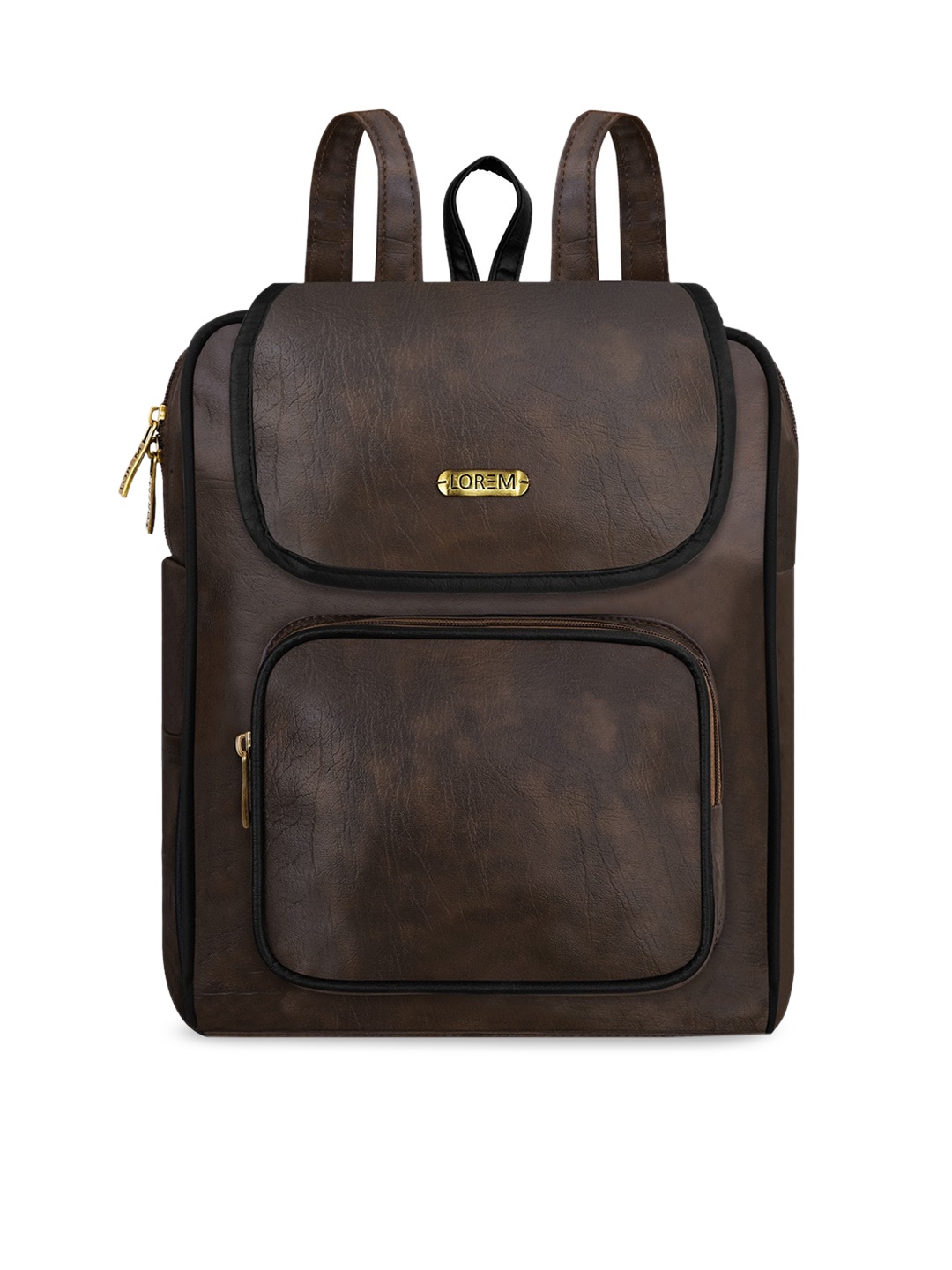 

LOREM Women Brown Textured Backpack