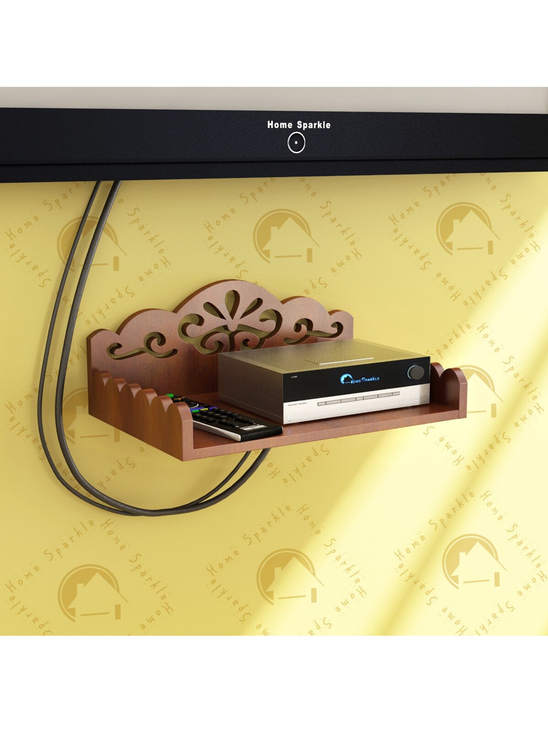 

Home Sparkle Brown MDF Carved Engineered Wood Top Box Holder