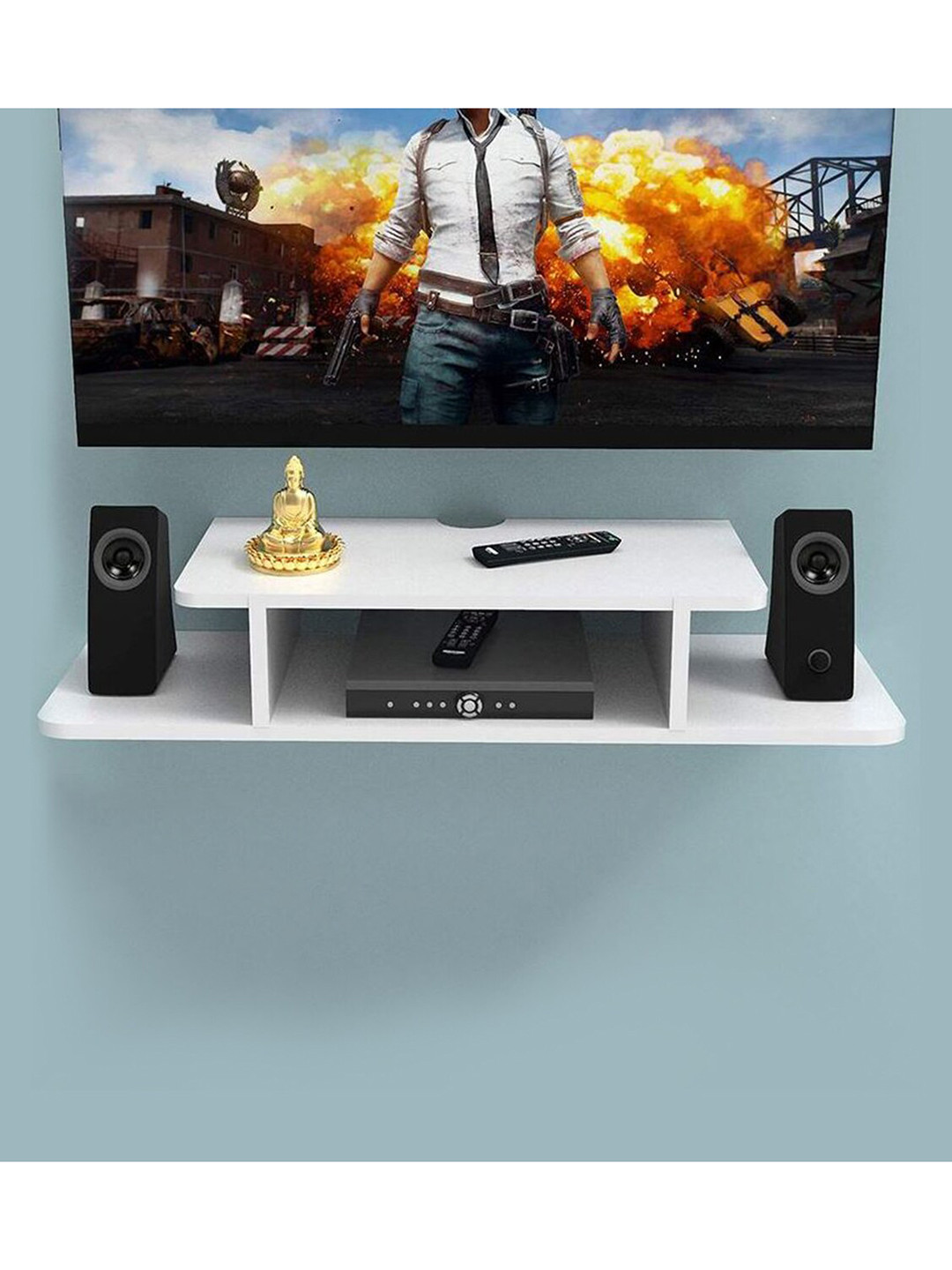 

Home Sparkle MDF Set Top Box Wall Shelf, White