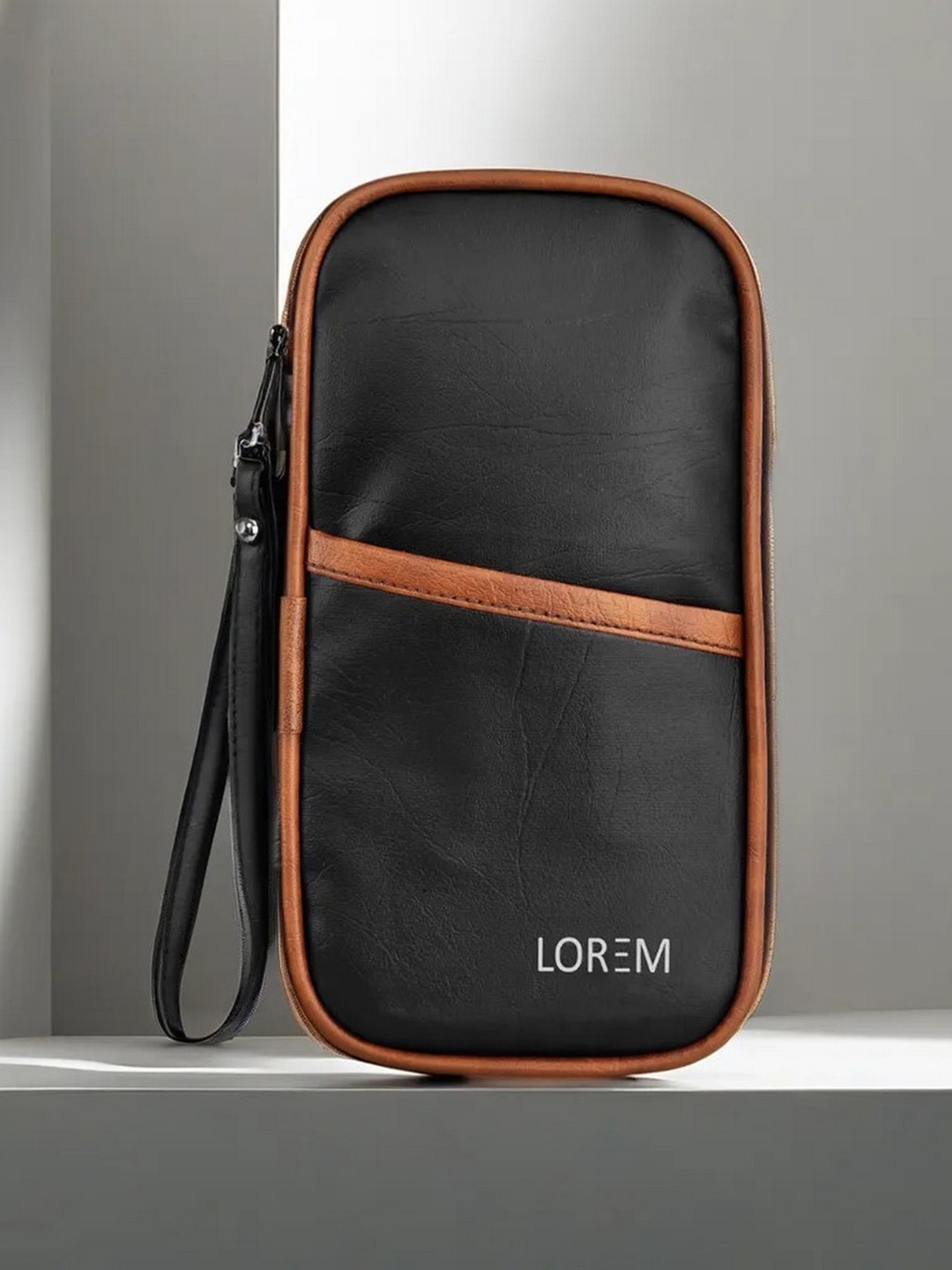

LOREM Black & Tan Travel Document Organiser