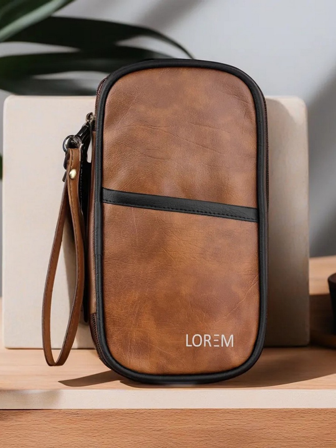 

LOREM Tan Solid Travel Document Organiser