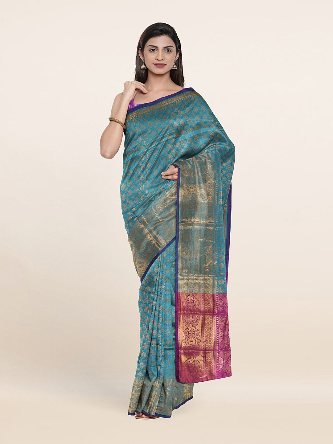 

Pothys Woven Design Saree, Green