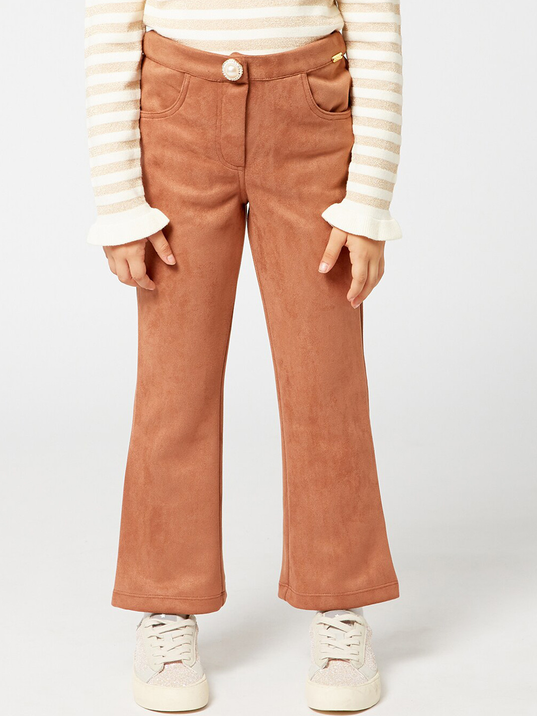 

One Friday Girls Brown Relaxed Loose Fit Trousers