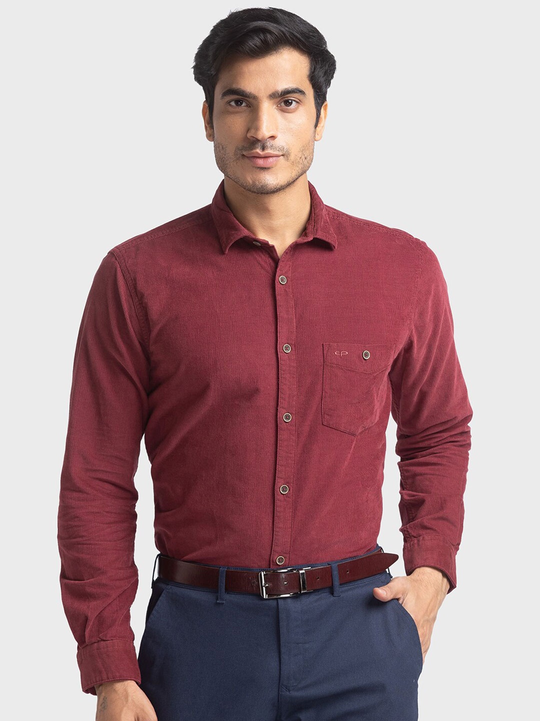 

ColorPlus Men Red Tailored Fit Formal Shirt