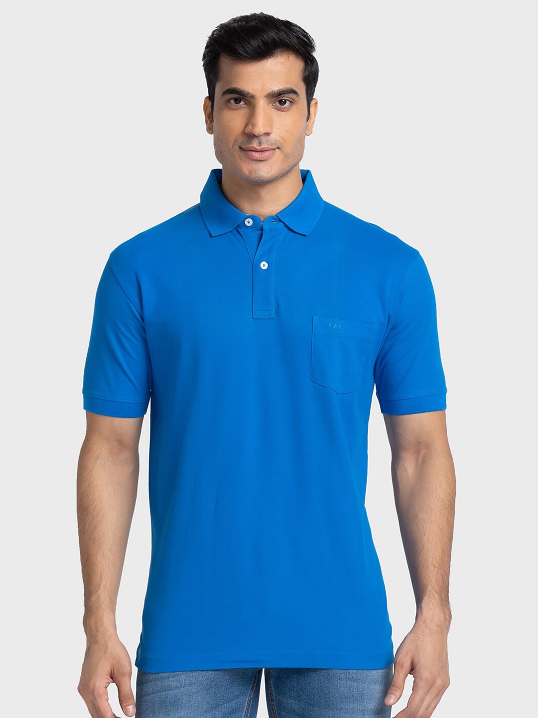 

ColorPlus Men Blue Polo Collar T-shirt