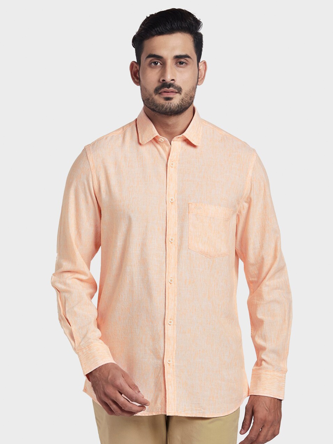 

ColorPlus Men Orange Tailored Fit Casual Shirt