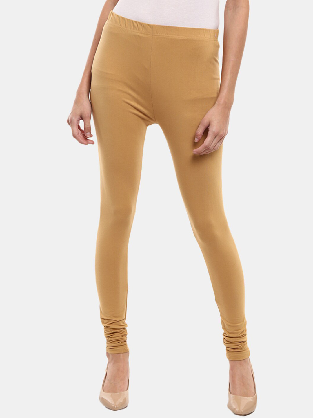 

V-Mart Women Beige Solid Churidar-Length Legging