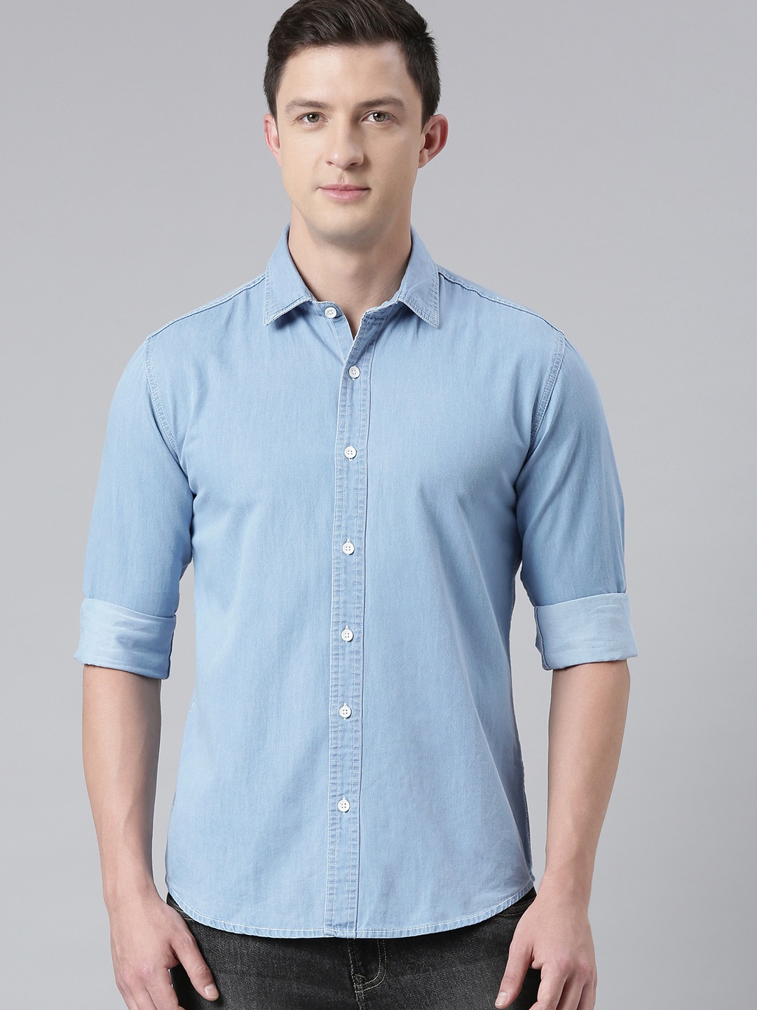 

DEZANO Men Blue Pure Cotton Comfort Fit Casual Shirt