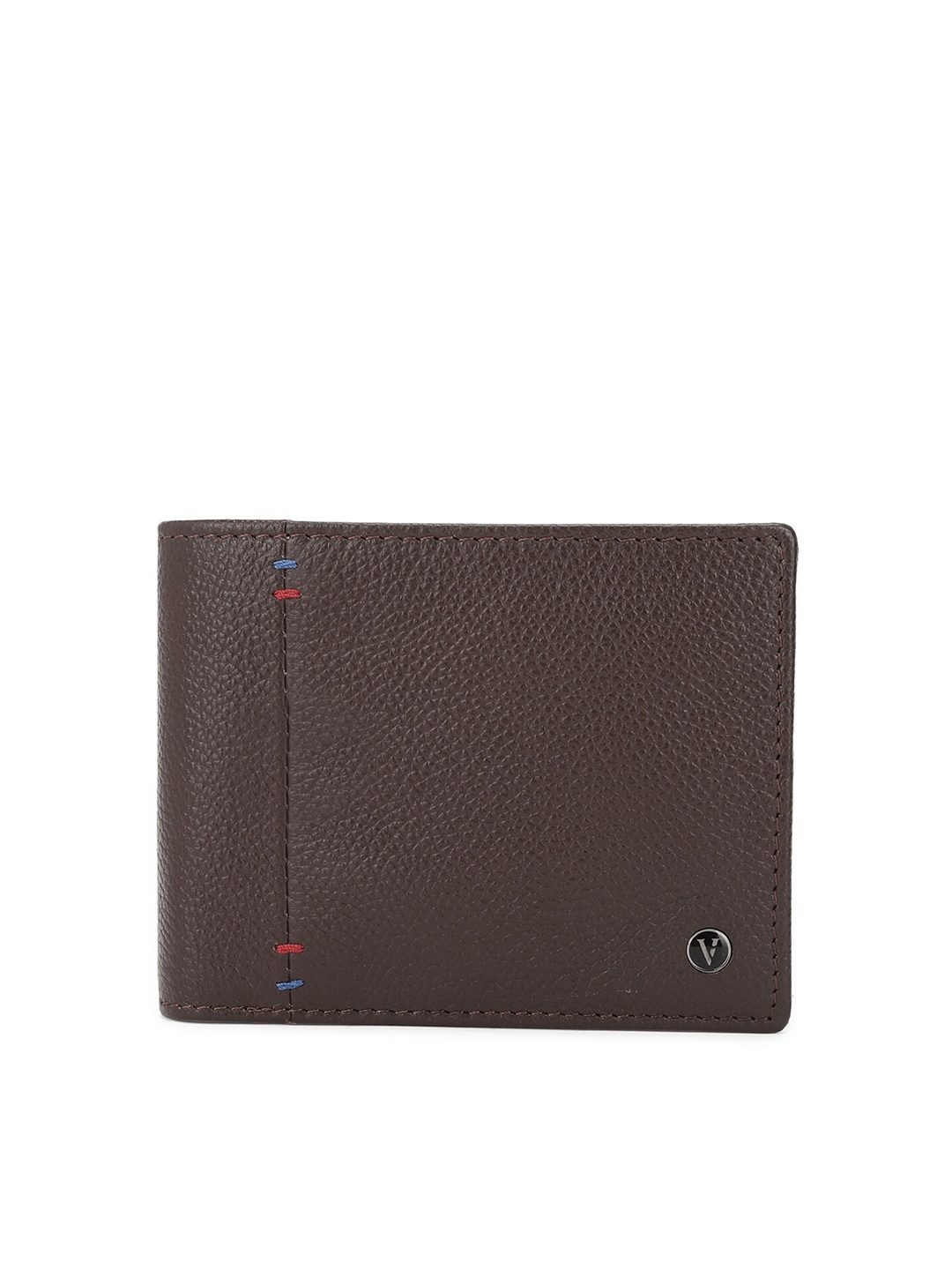 

Van Heusen Men Brown Textured Leather Two Fold Wallet