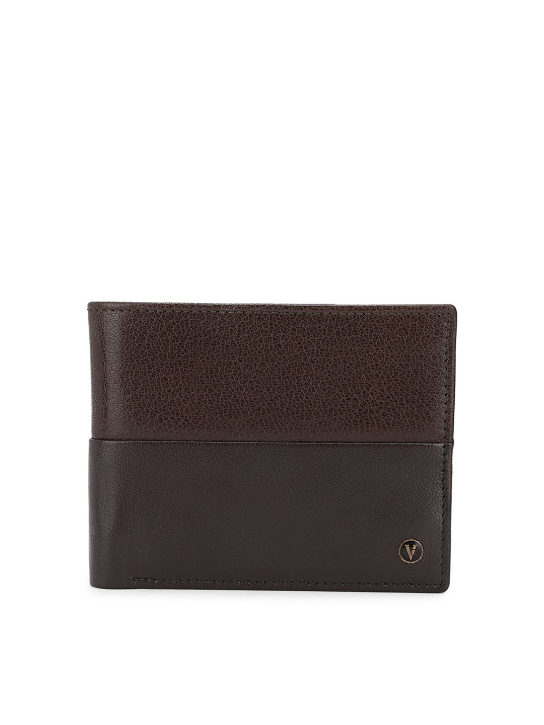 

Van Heusen Men Brown Textured Leather Two Fold Wallet