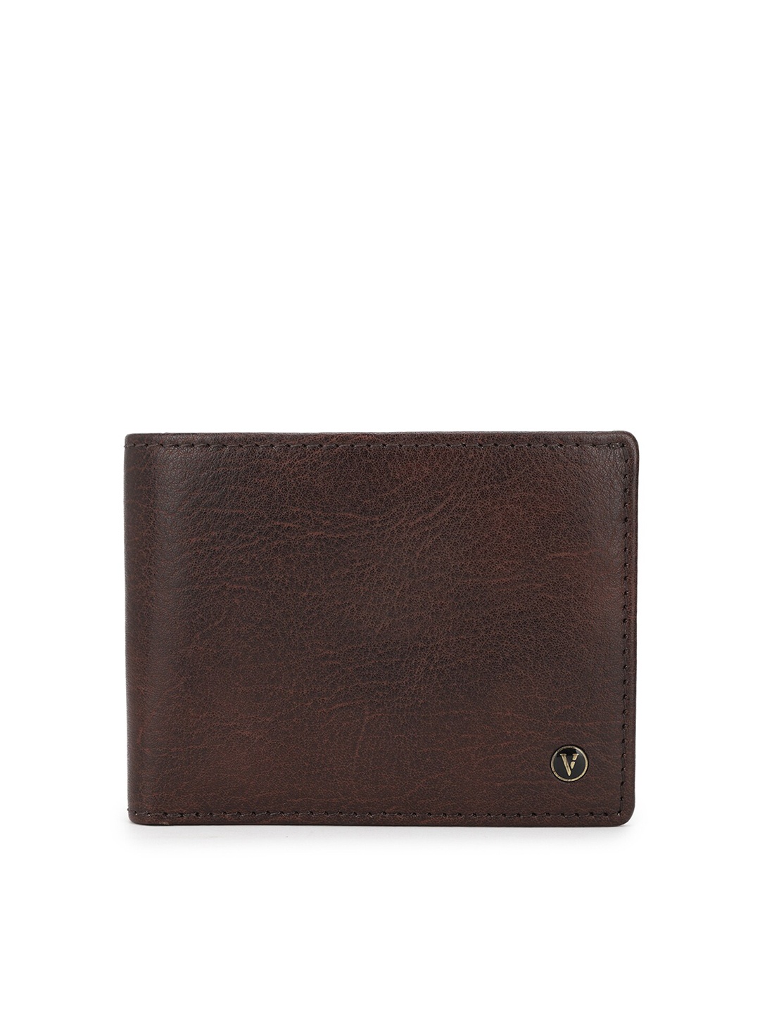

Van Heusen Men Brown Textured Leather Two Fold Wallet