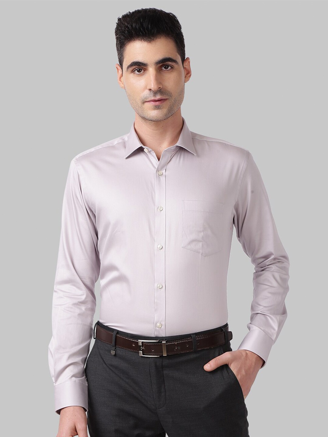 

Park Avenue Men Grey Slim Fit Formal Shirt