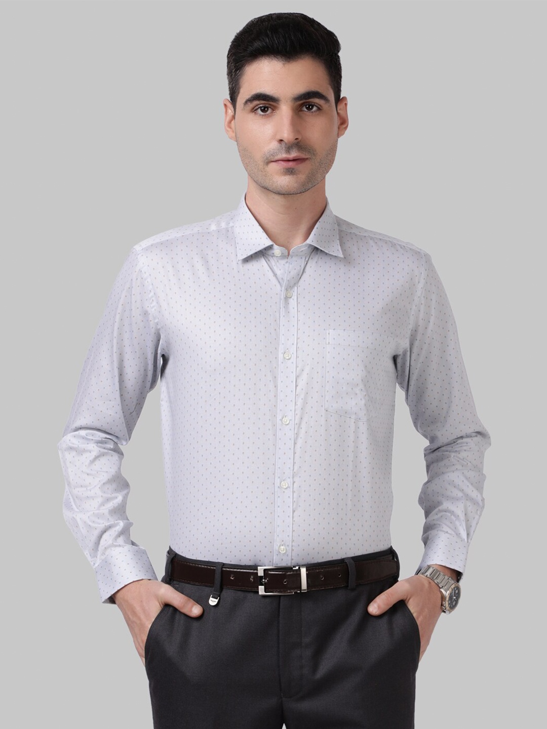 

Park Avenue Men Grey Slim Fit Formal Shirt