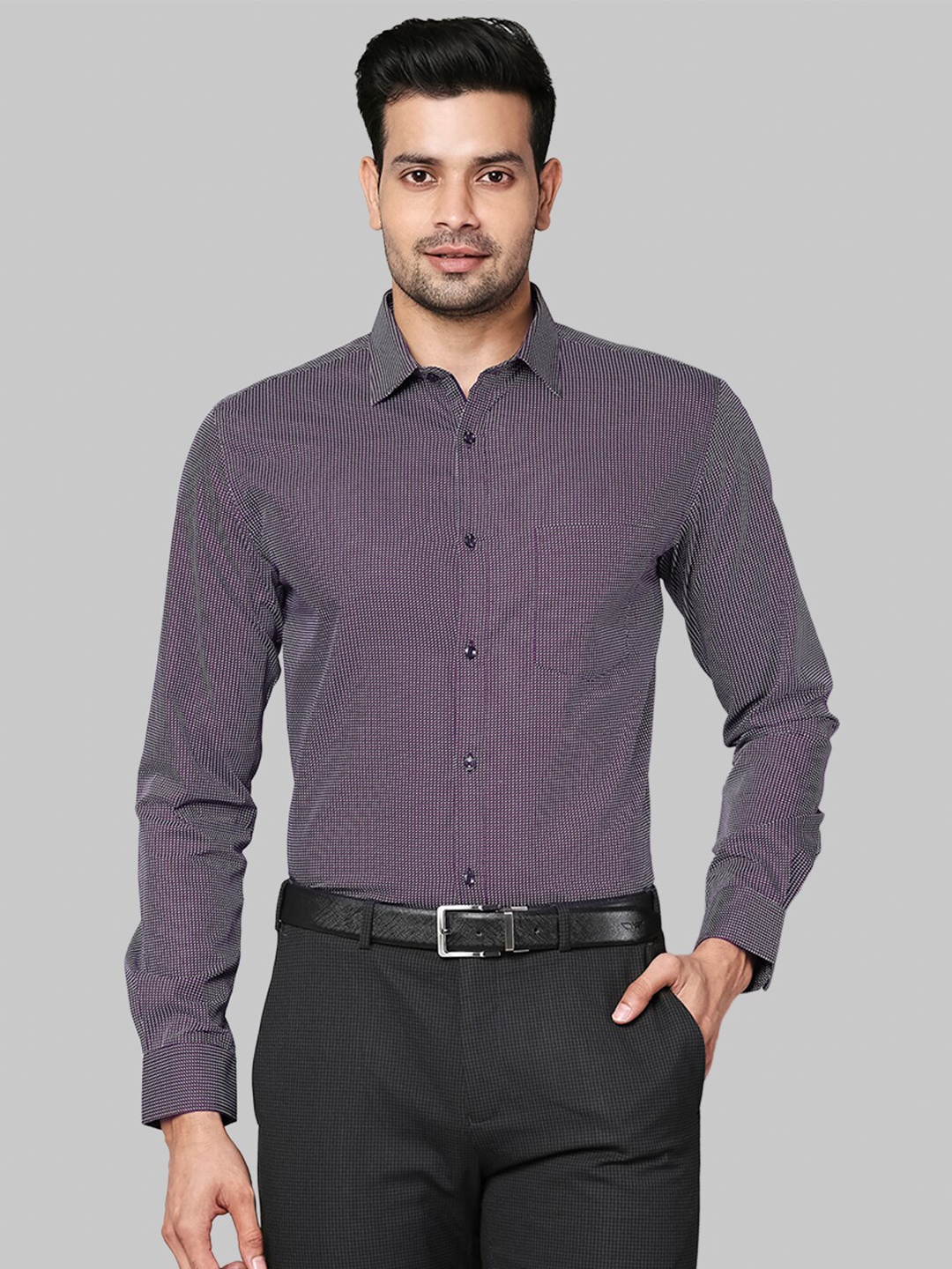 

Park Avenue Men Purple Slim Fit Printed Formal Shirt