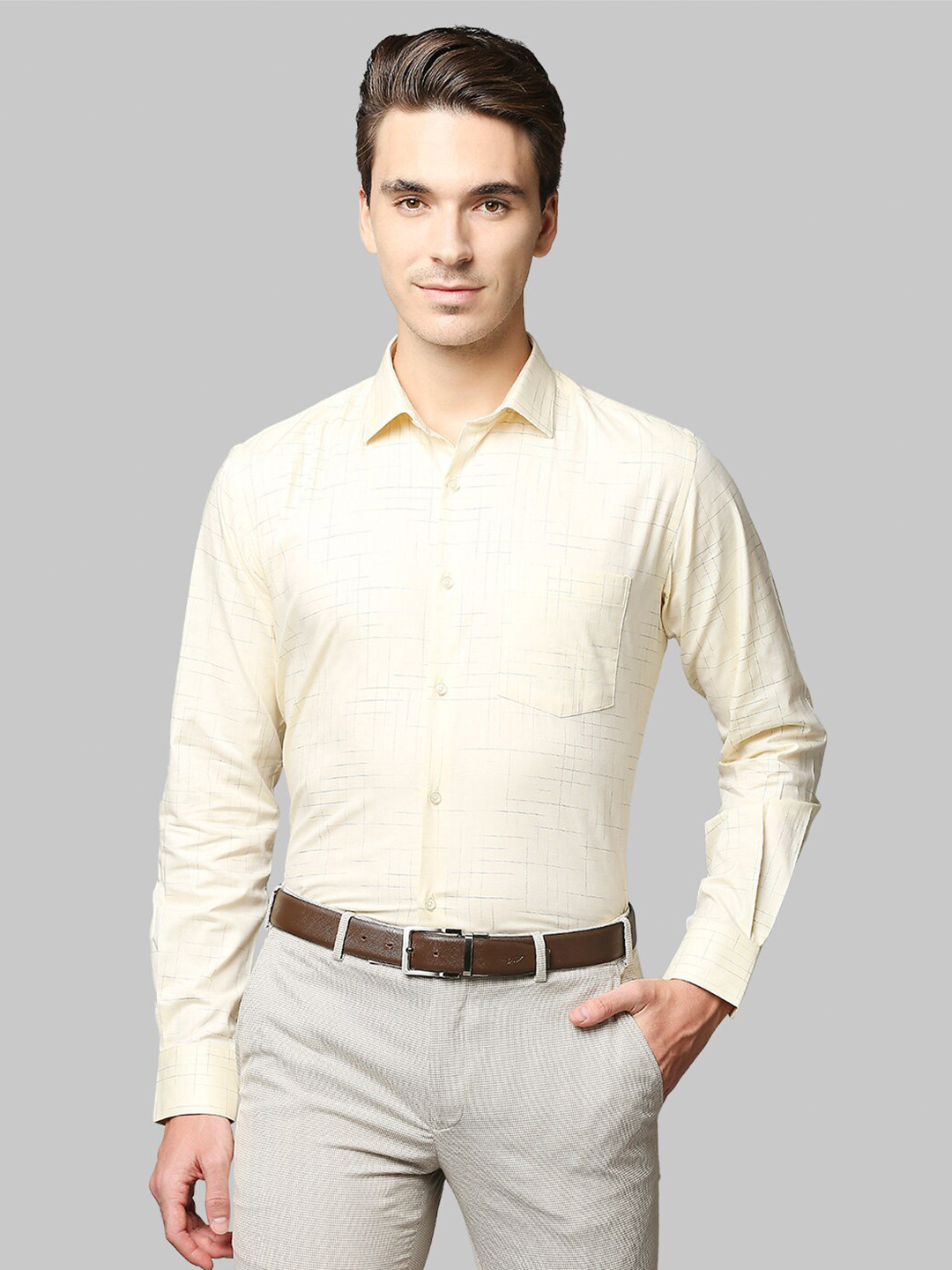 

Park Avenue Men Yellow Slim Fit Formal Shirt