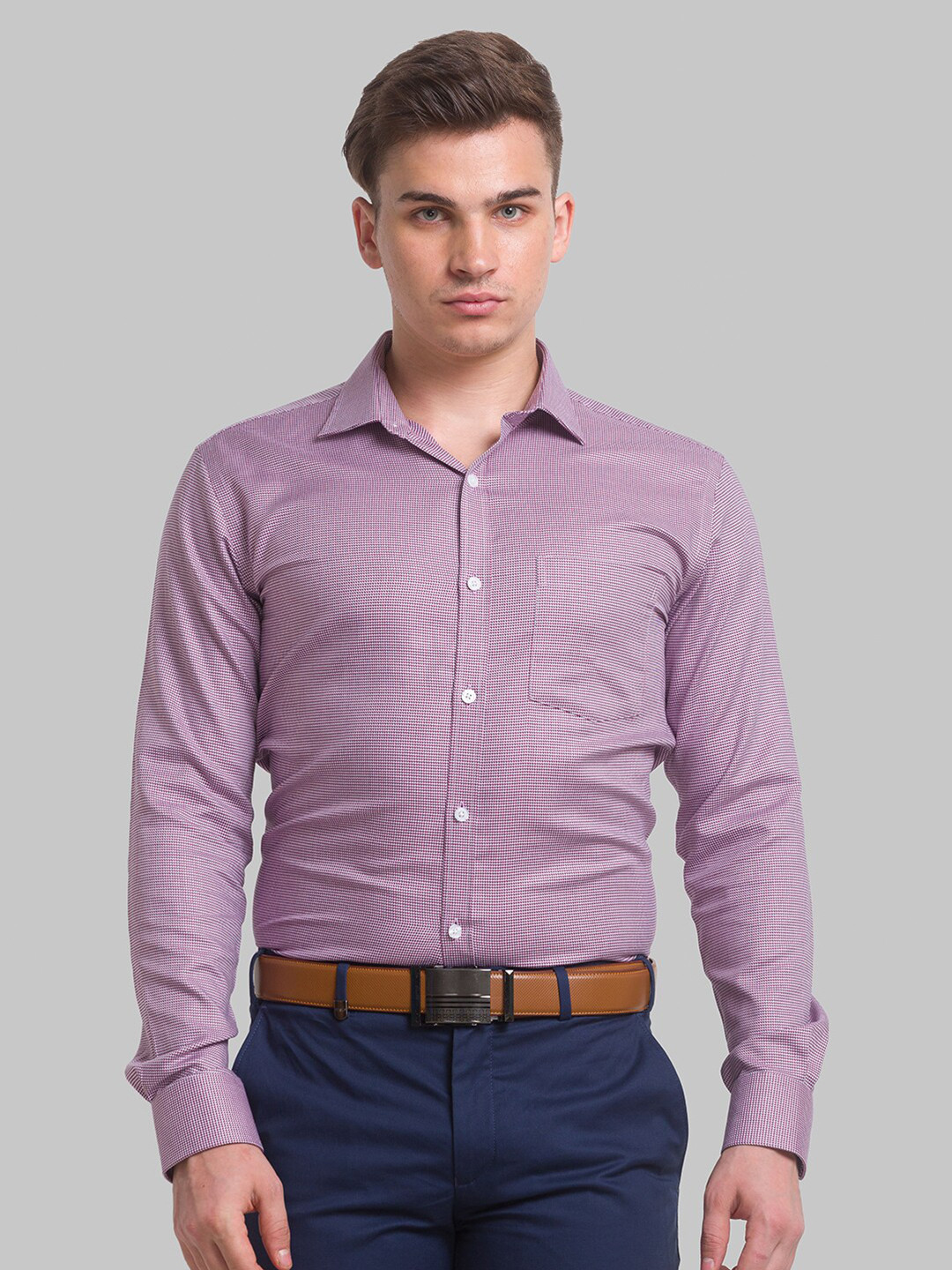 

Park Avenue Men Purple Slim Fit Formal Shirt