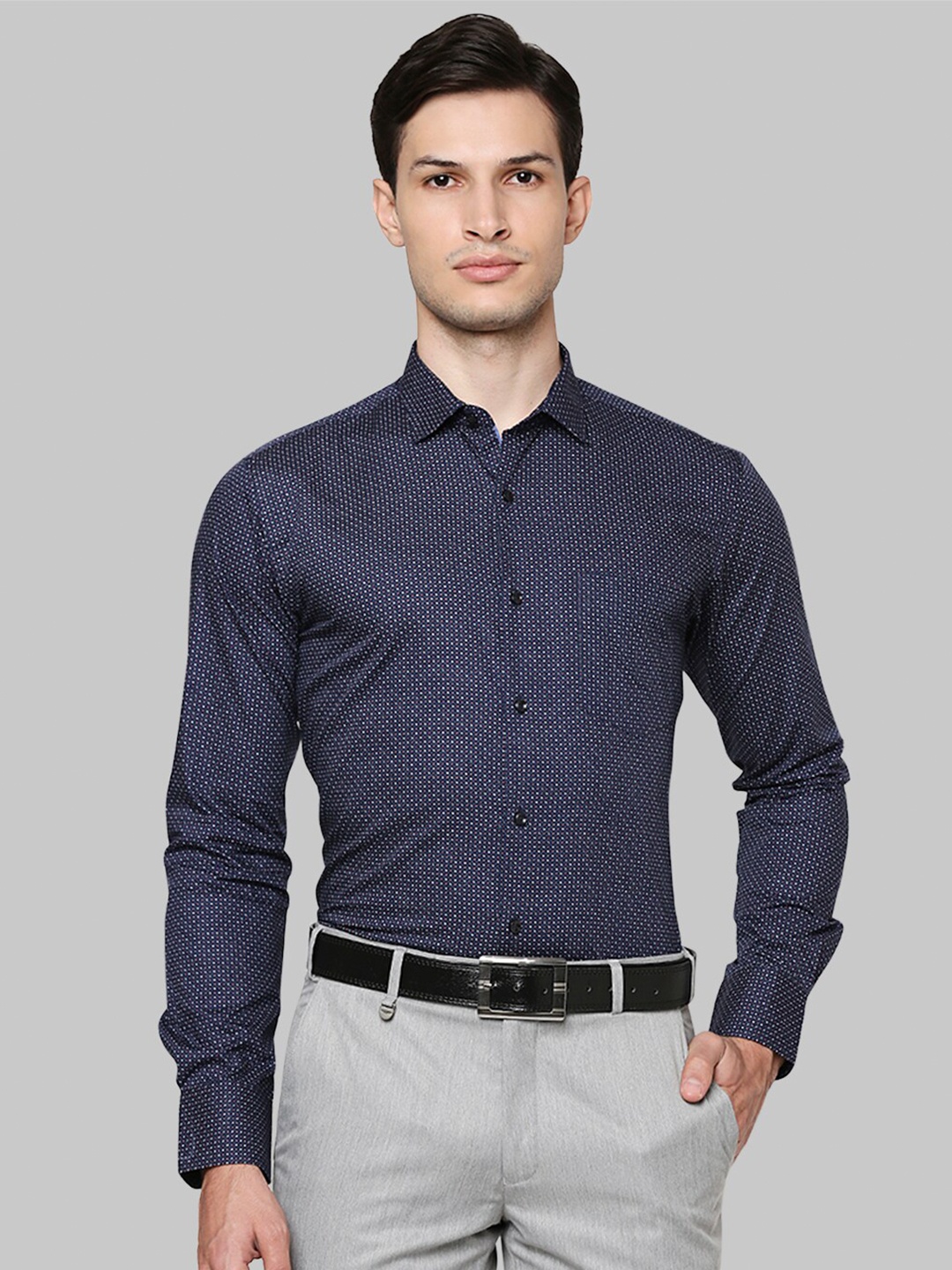 

Park Avenue Men Blue Slim Fit Printed Cotton Casual Shirt