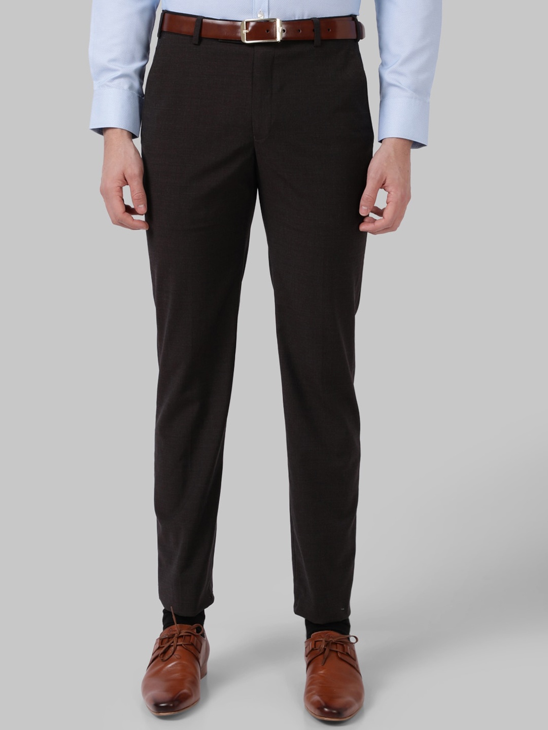 

Park Avenue Men Blue Slim Fit Formal Trousers, Black
