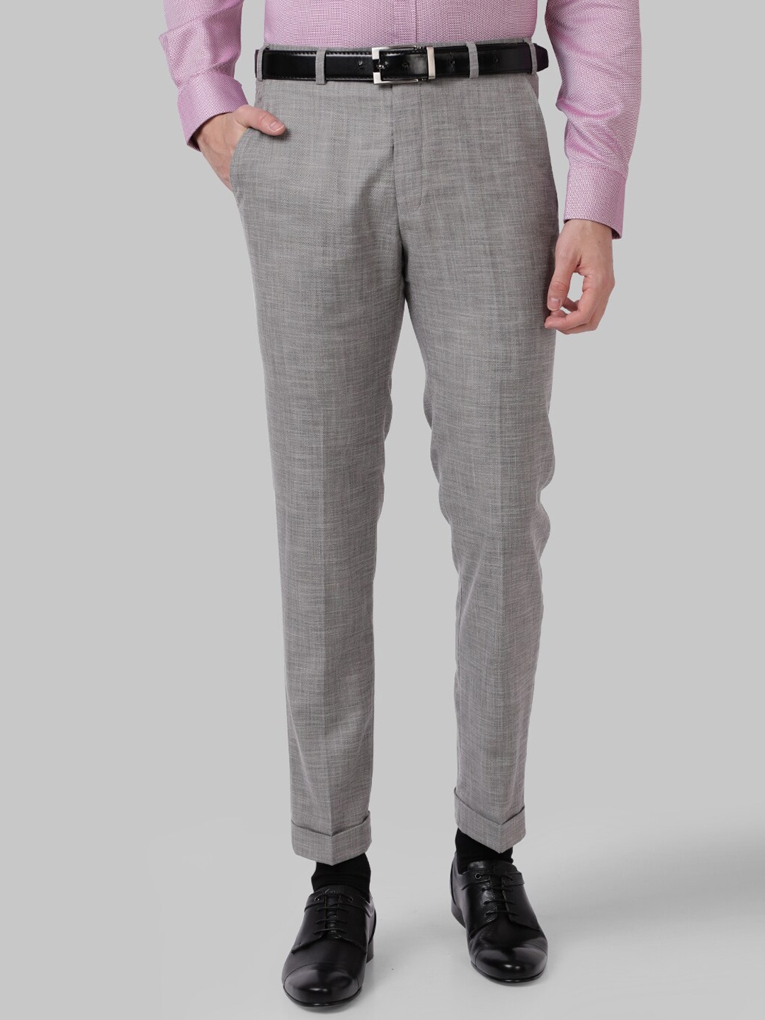 

Park Avenue Men Grey Slim Fit Trousers