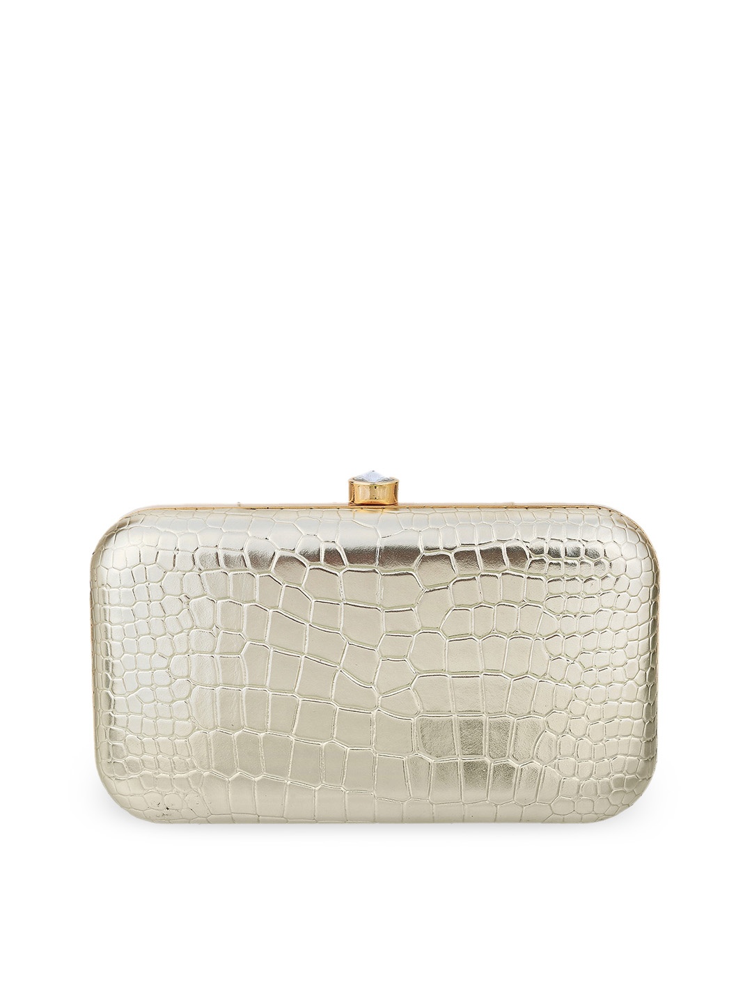 

Mochi Gold-Toned Textured Box Clutch