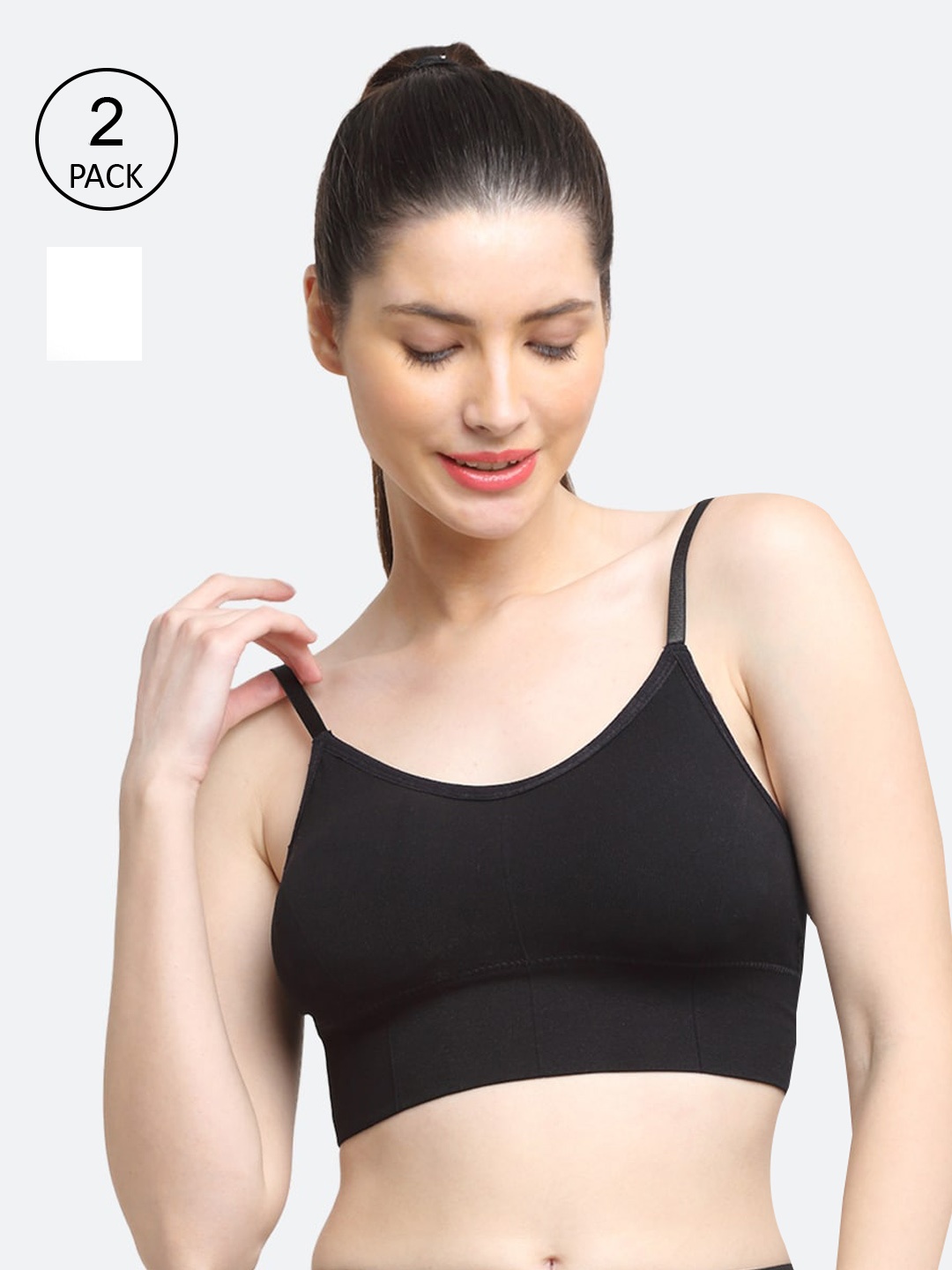 

Friskers Pack of 2 Black & White Lightly Padded Sports Bra O-345-01-345-02-30-