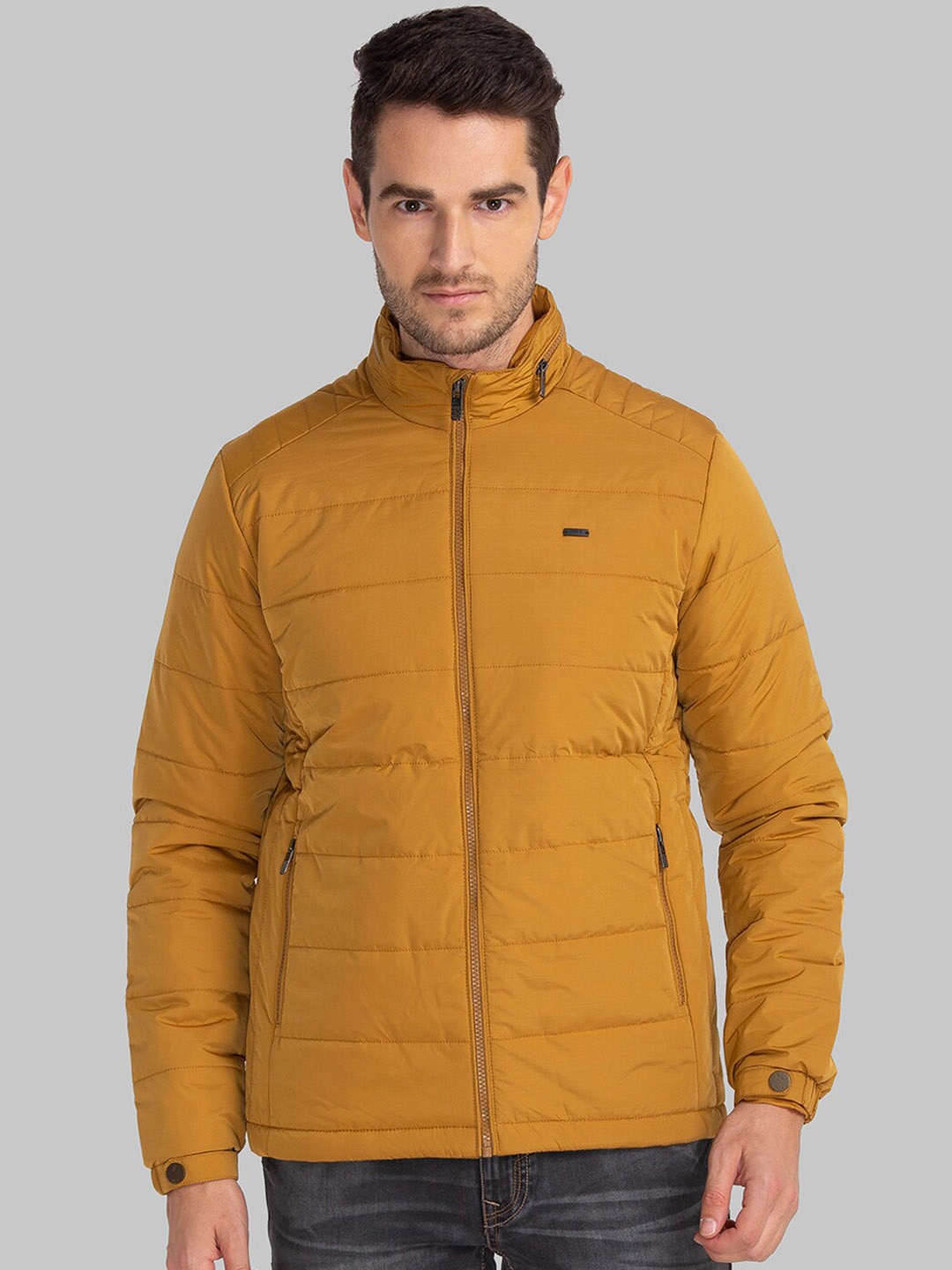 

Parx Men Yellow Solid Padded Jacket