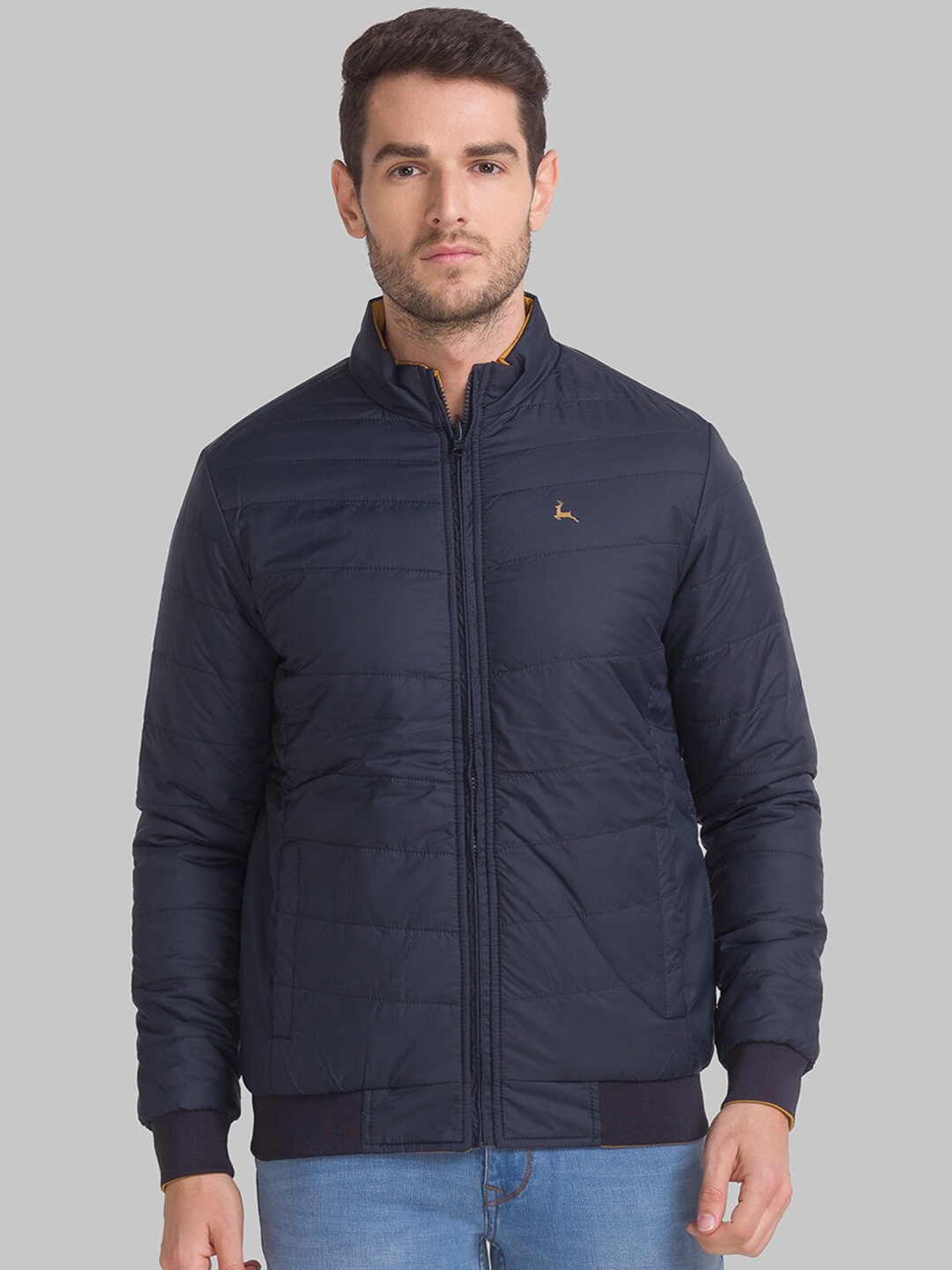 

Parx Men Blue Solid Regular Padded Jacket