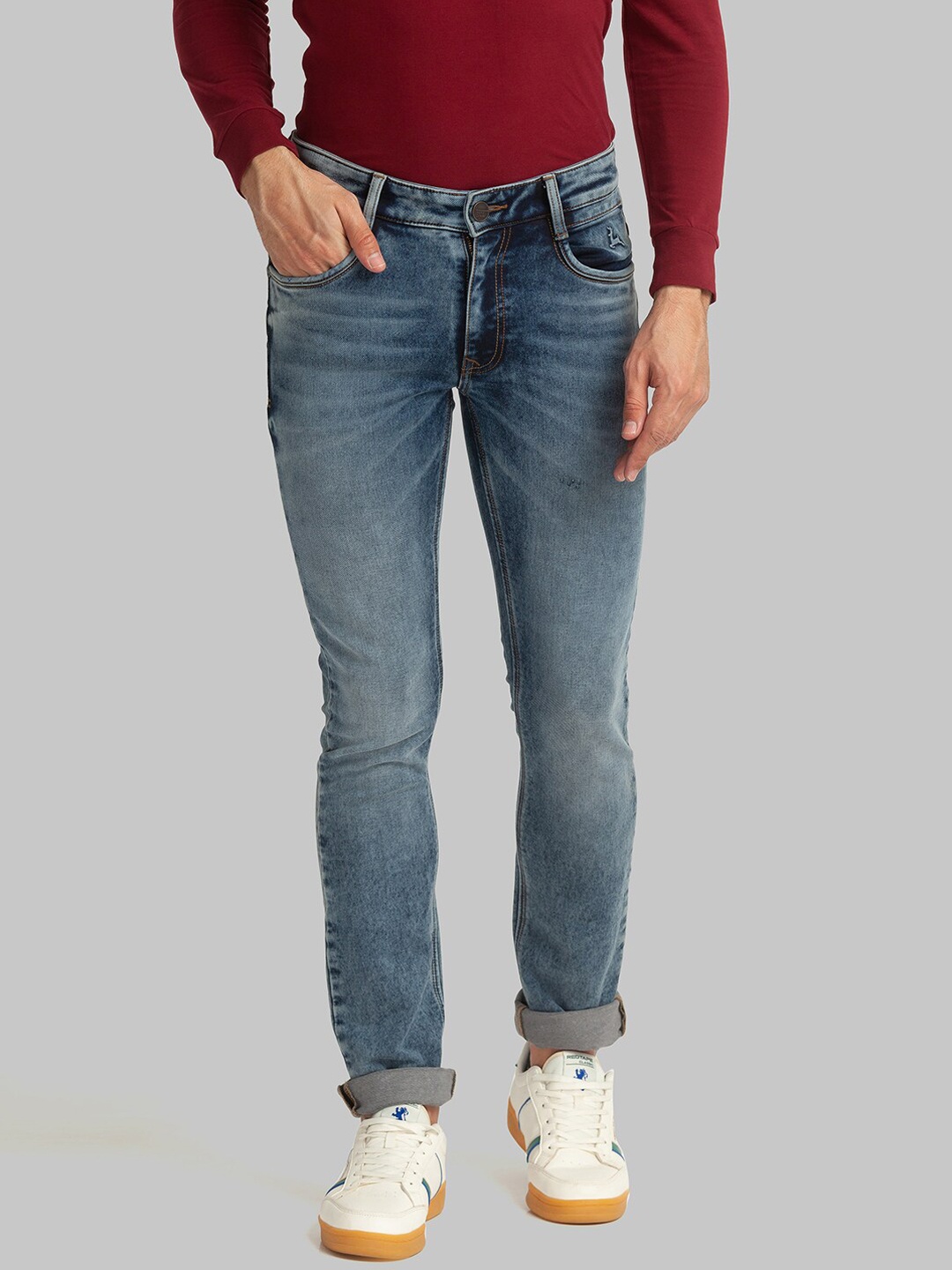 

Parx Men Blue Skinny Fit Heavy Fade Jeans