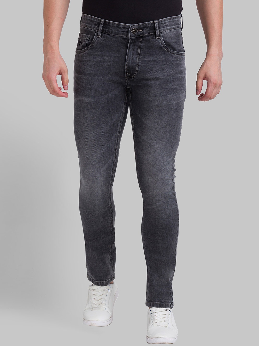 

Parx Men Black Skinny Fit Heavy Fade Jeans